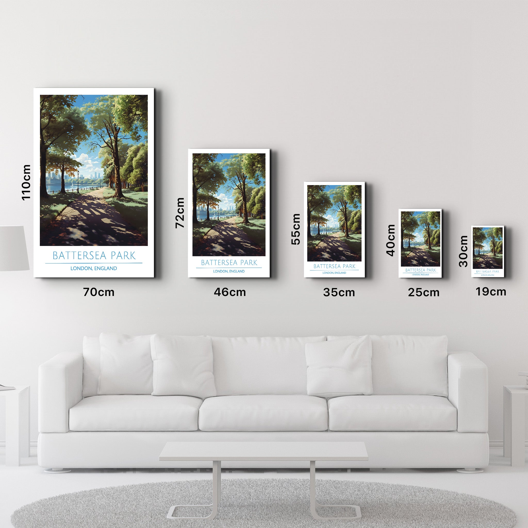 Battersea Park-London England-Travel Posters | Glass Wall Art