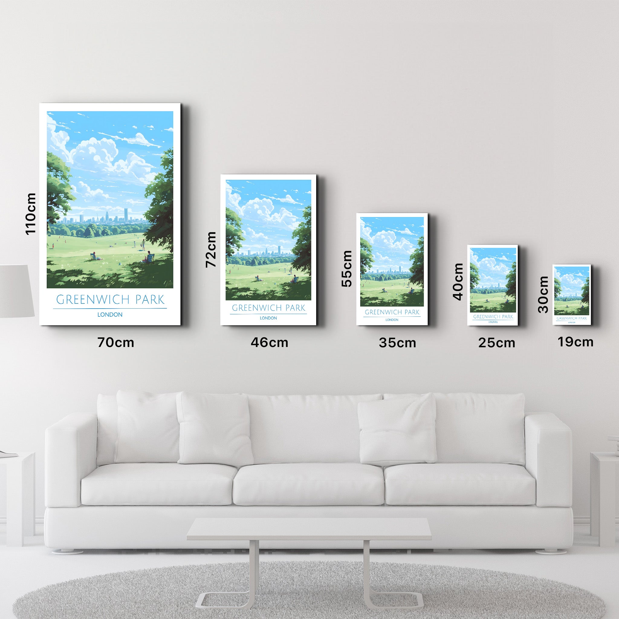 Greenwich Park London-Reiseposter | <tc>Glasbild</tc>