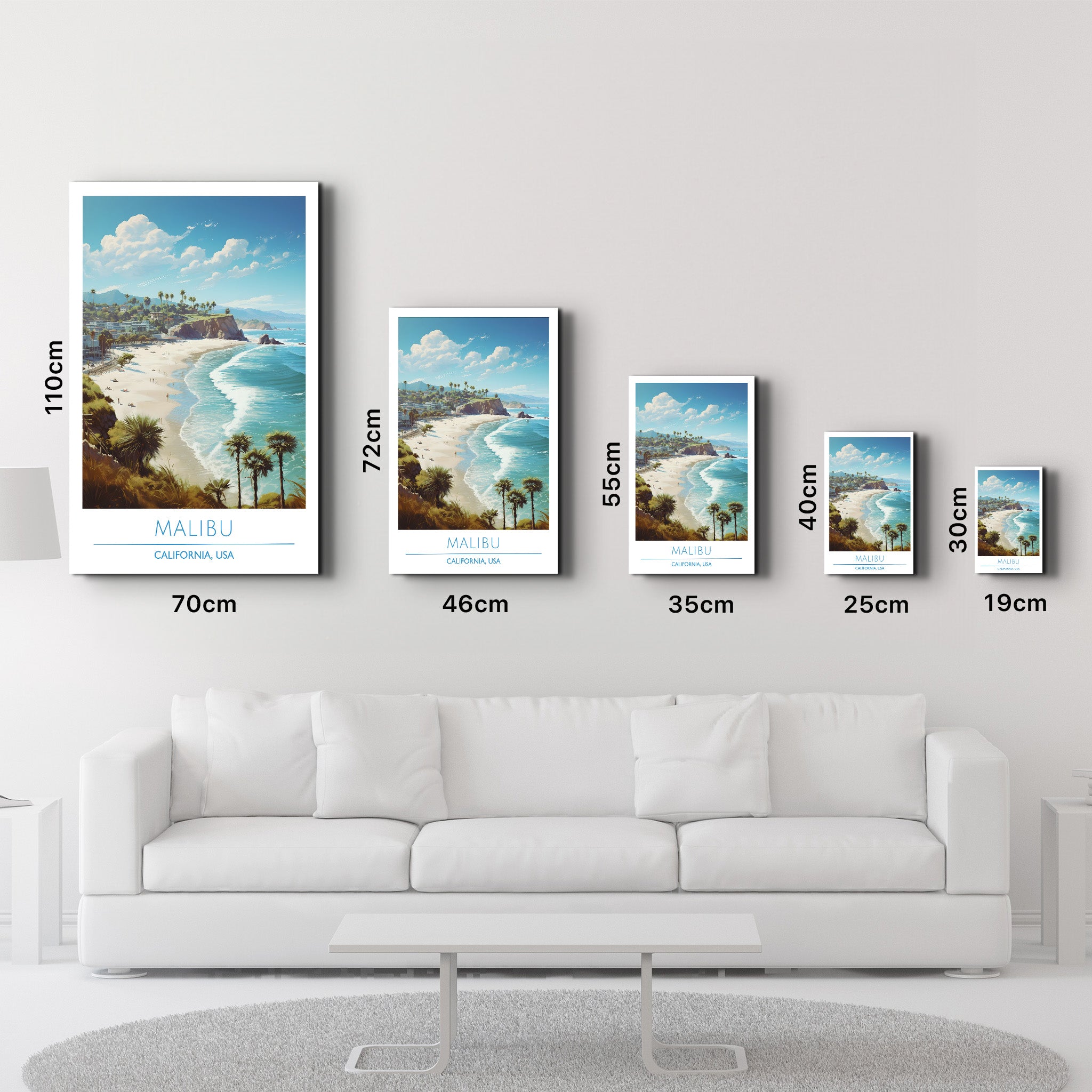 Malibu-California USA-Travel Posters | Glass Wall Art