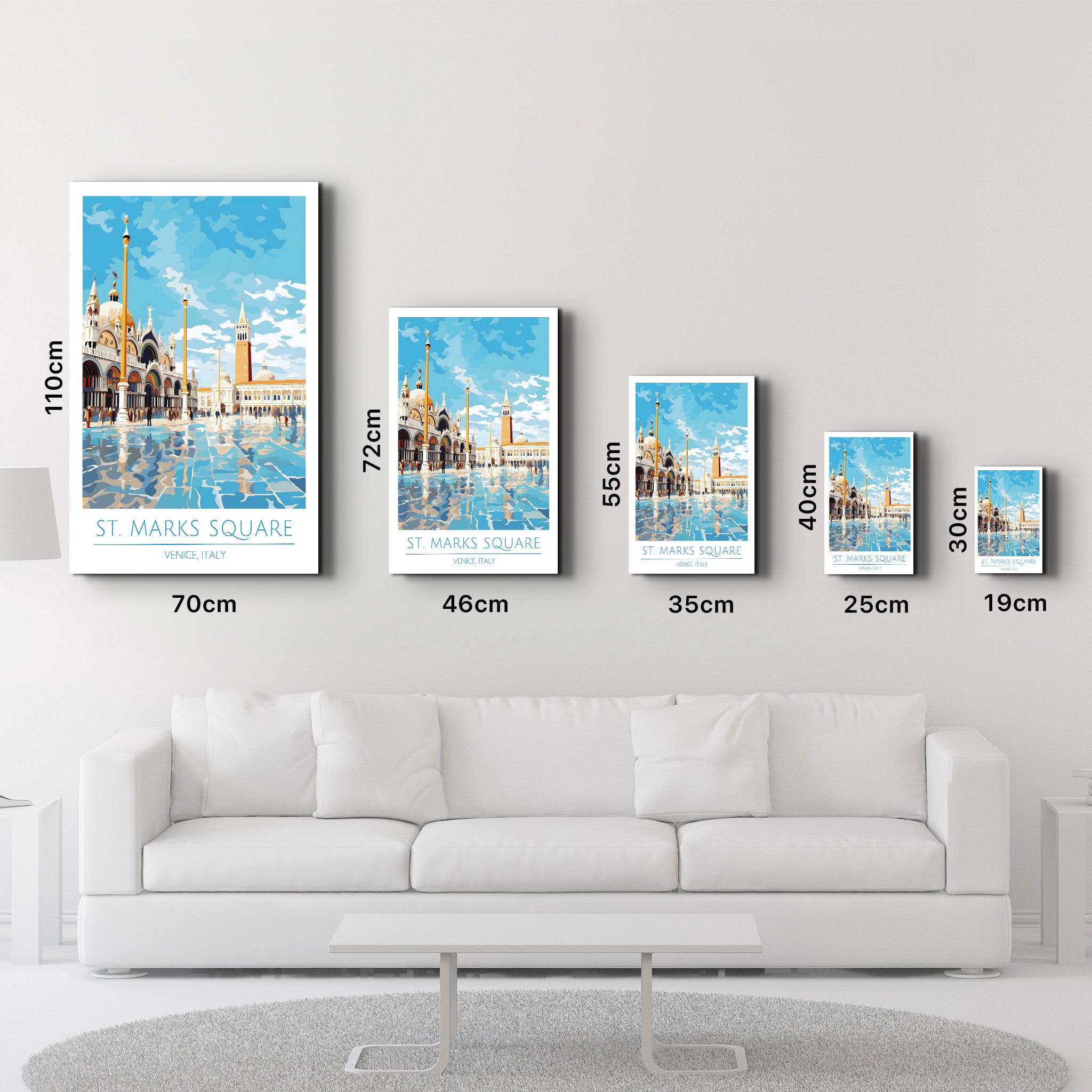 St. Marks Sqaure-Venice Italy-Travel Posters | Glass Wall Art