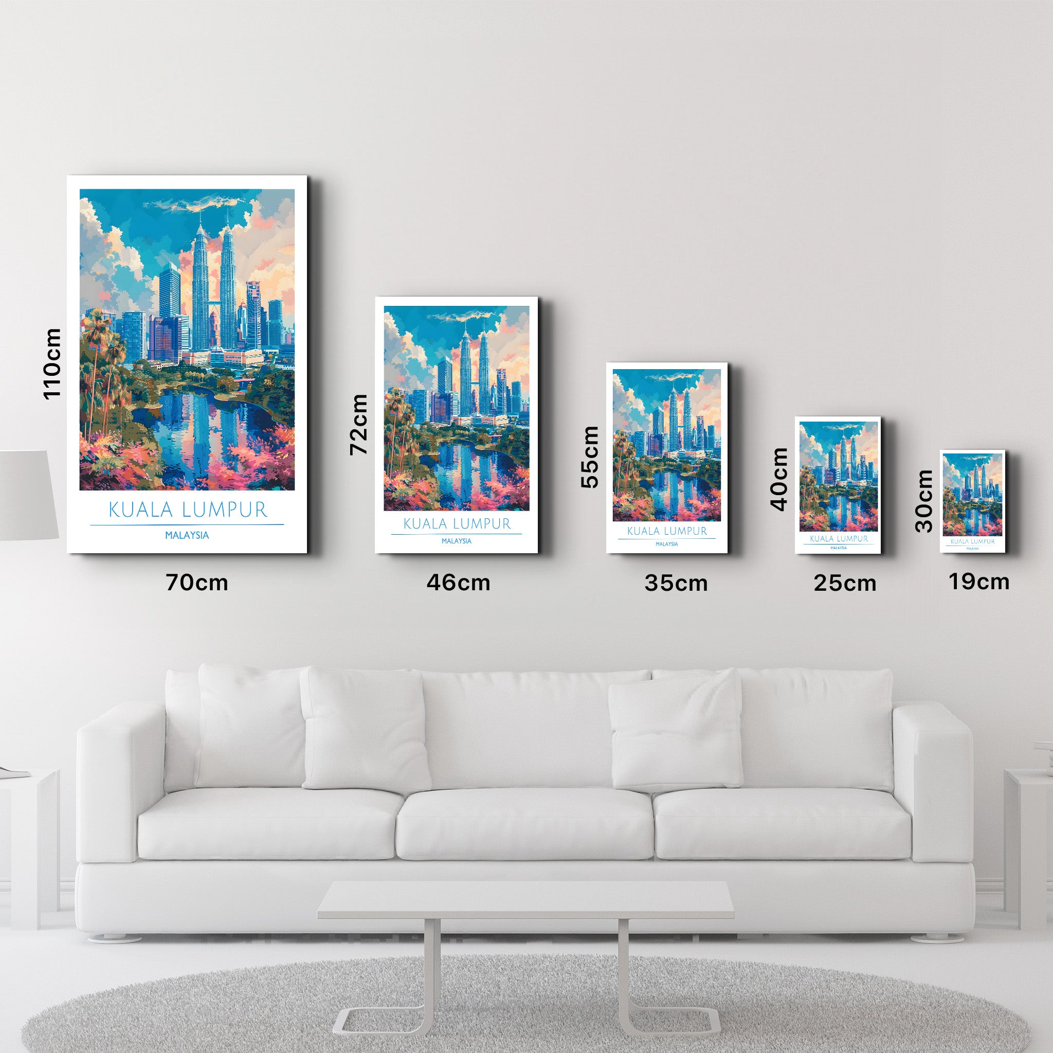 Kuala Lumpur Malaysia-Reiseposter | <tc>Glasbild</tc>