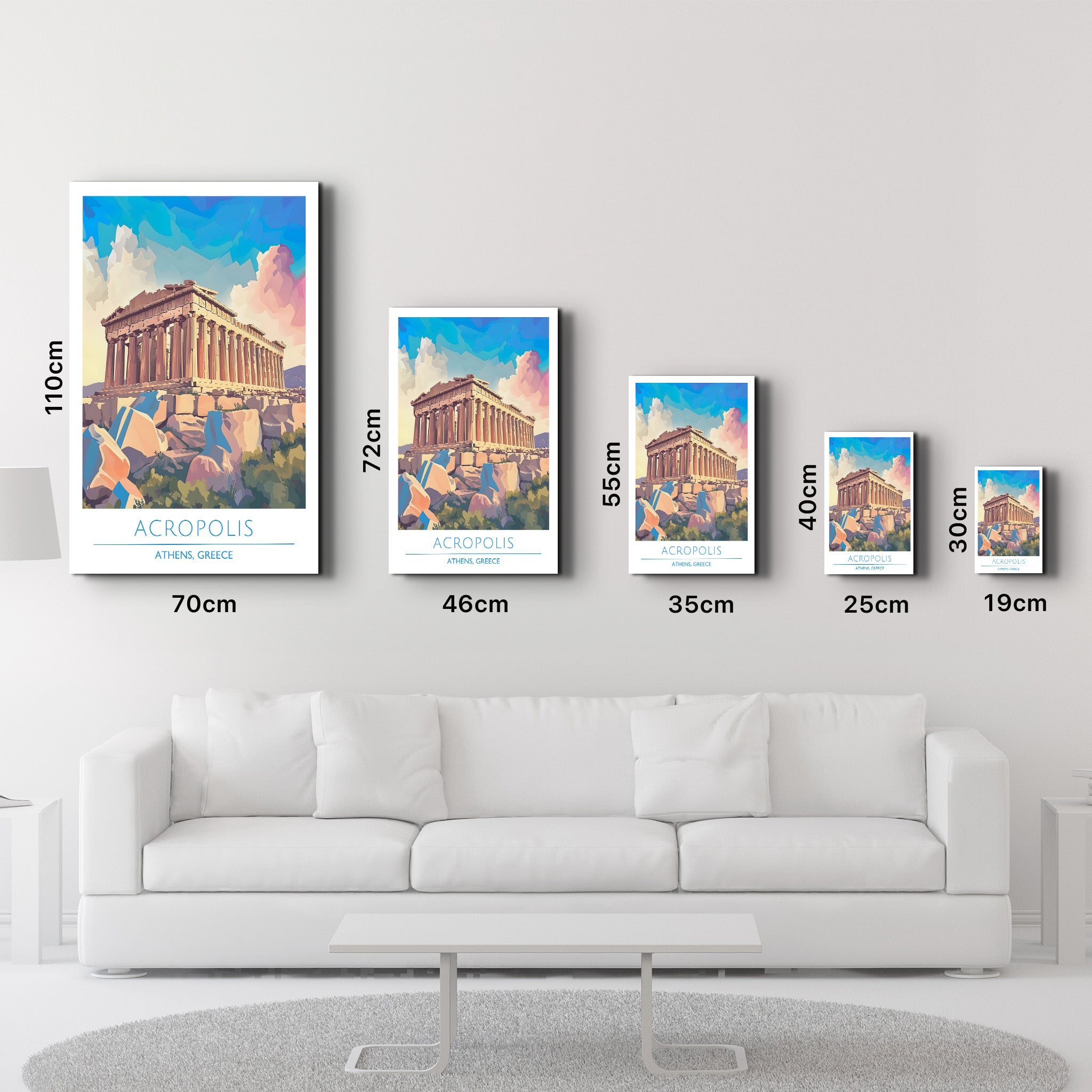 Akropolis-Athen Griechenland-Reiseposter | <tc>Glasbild</tc>