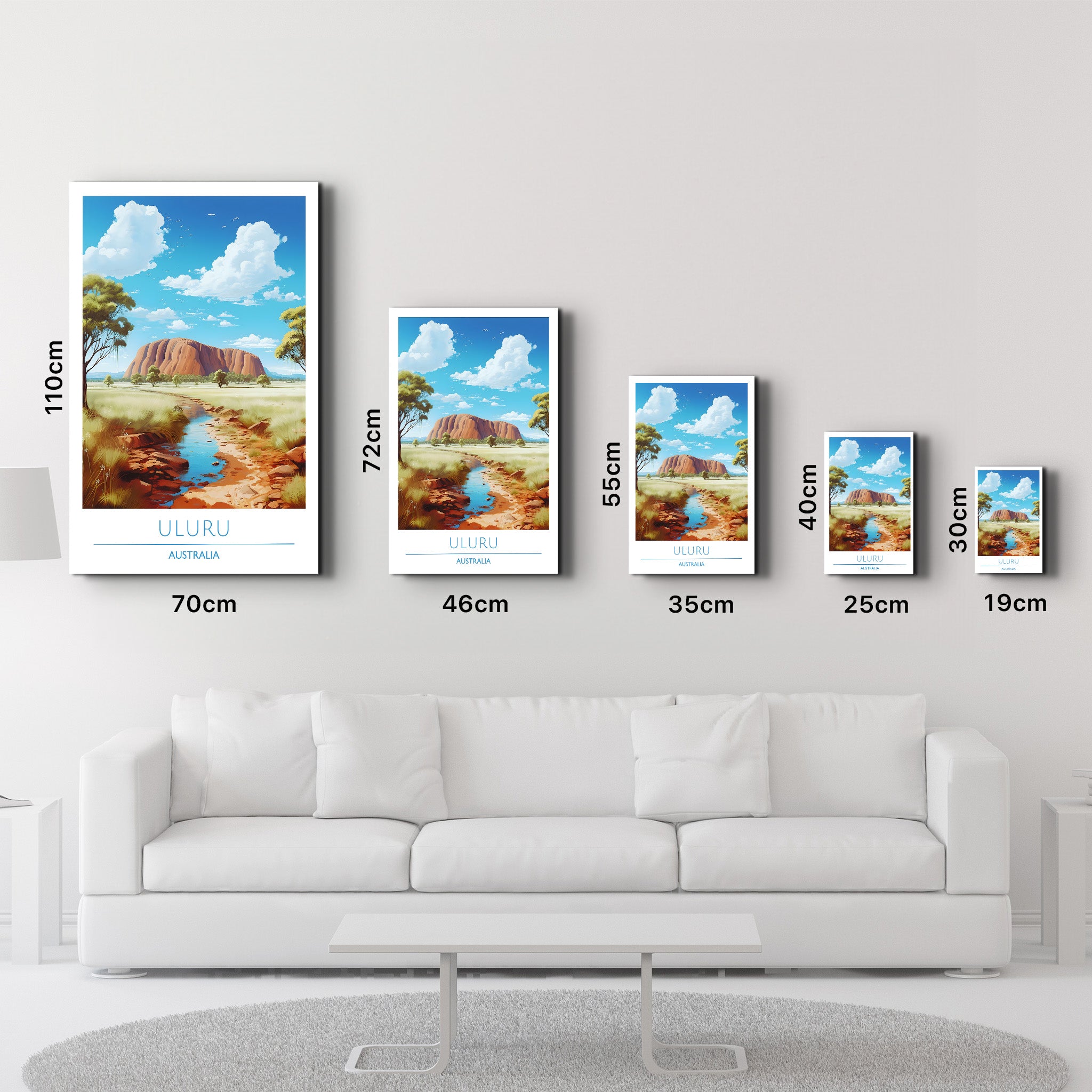 Uluru Australien-Reiseposter | <tc>Glasbild</tc>