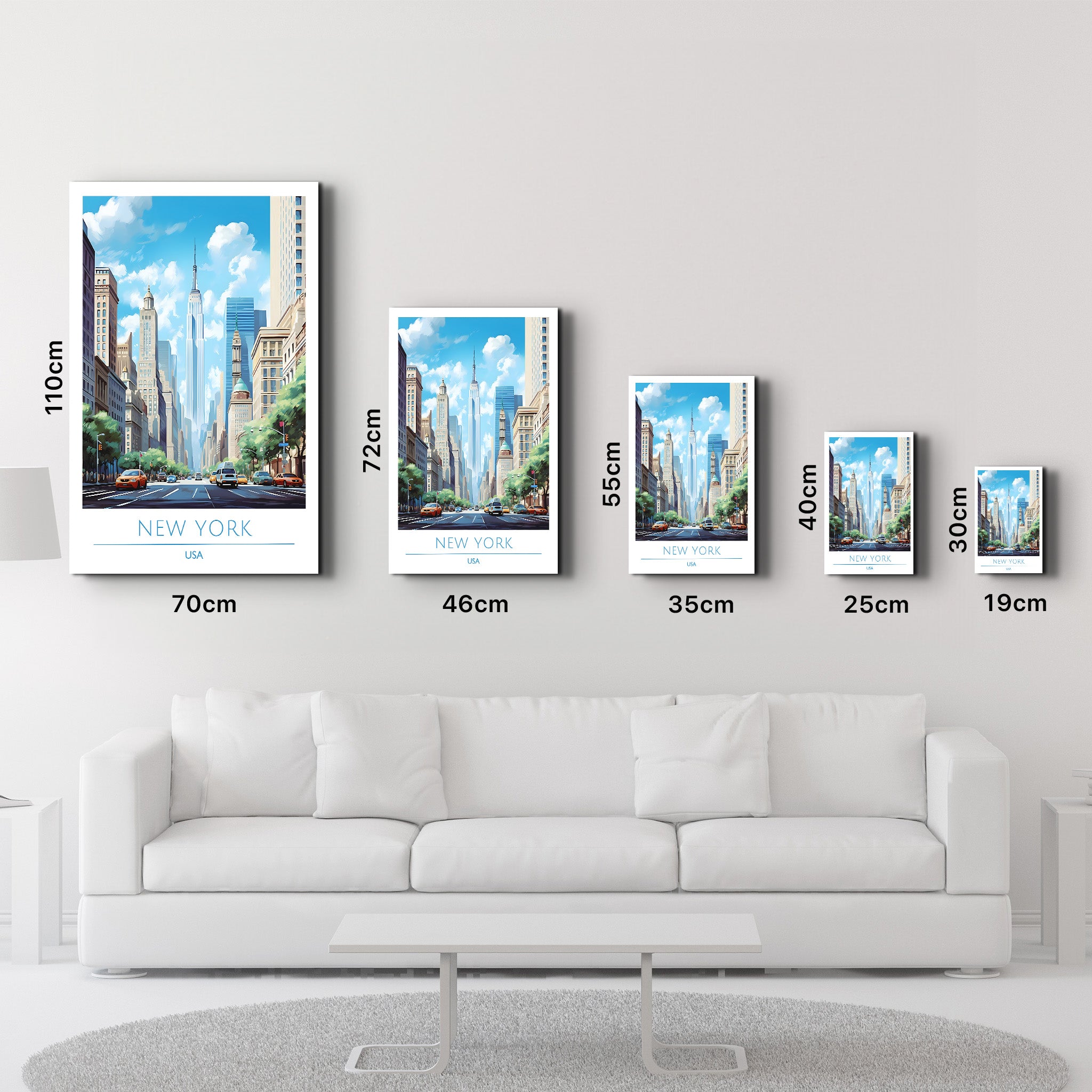 New York USA-Reiseposter | <tc>Glasbild</tc>