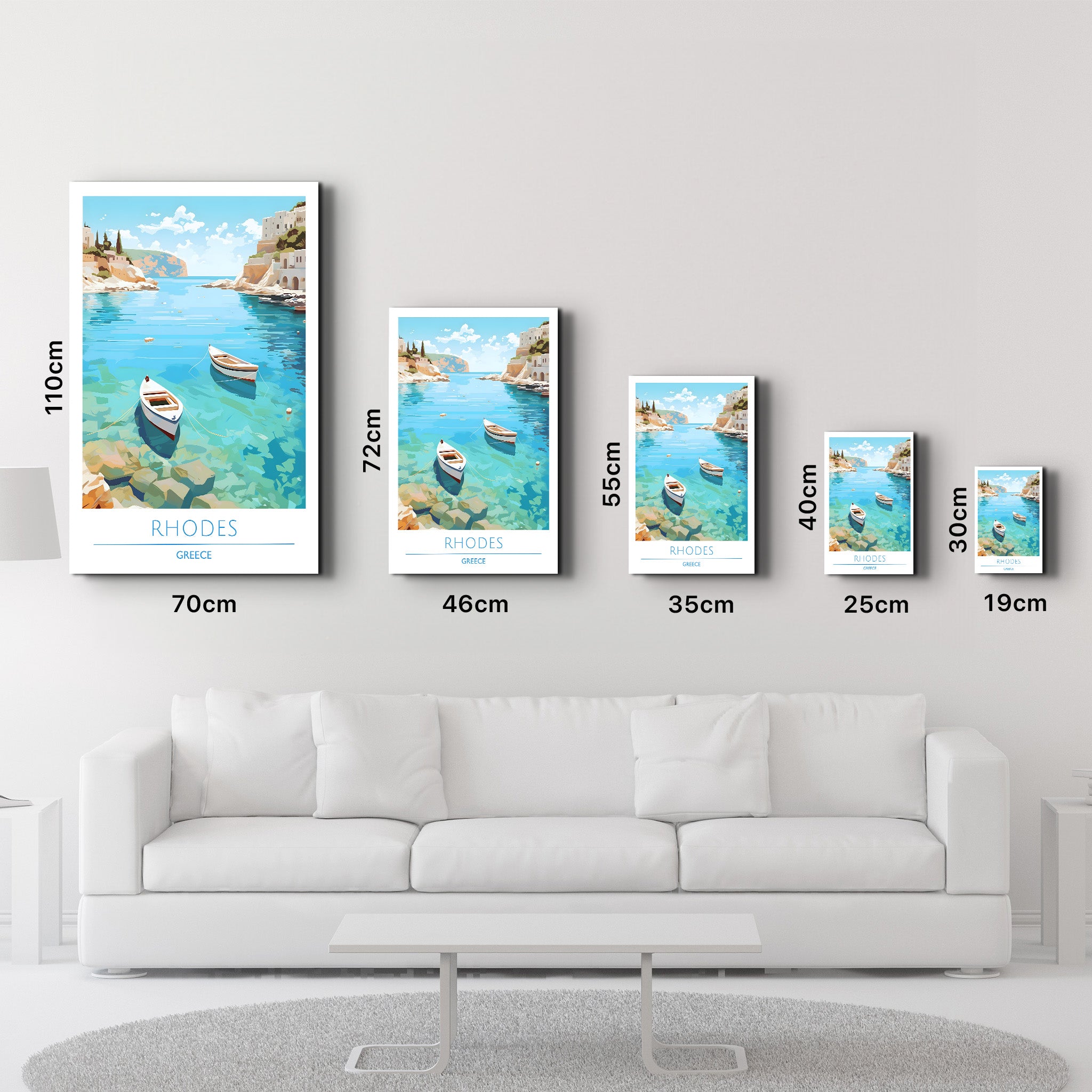 Rhodes Greece-Travel Posters | Glass Wall Art