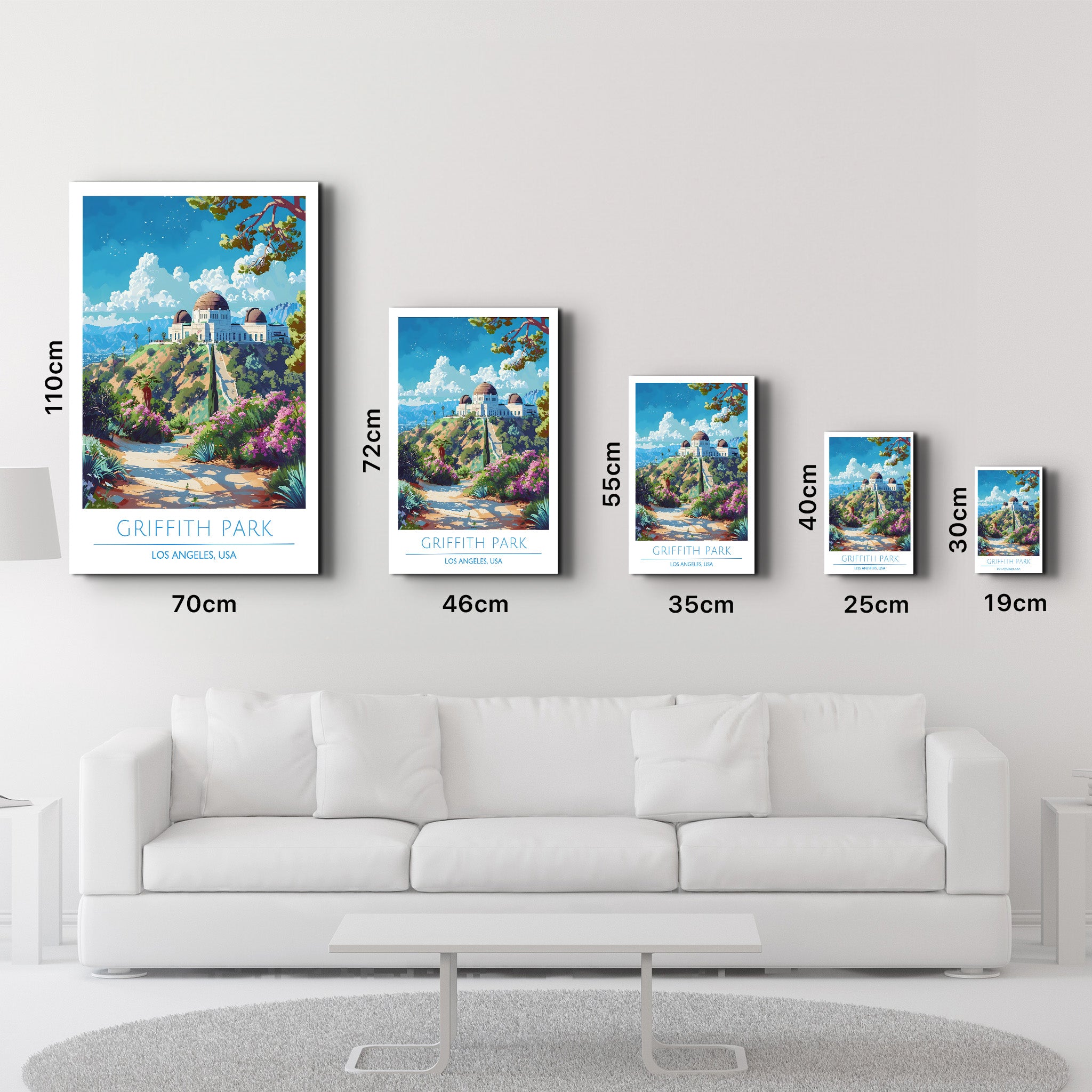 Griffith Park-Los Angeles USA-Reiseposter | <tc>Glasbild</tc>