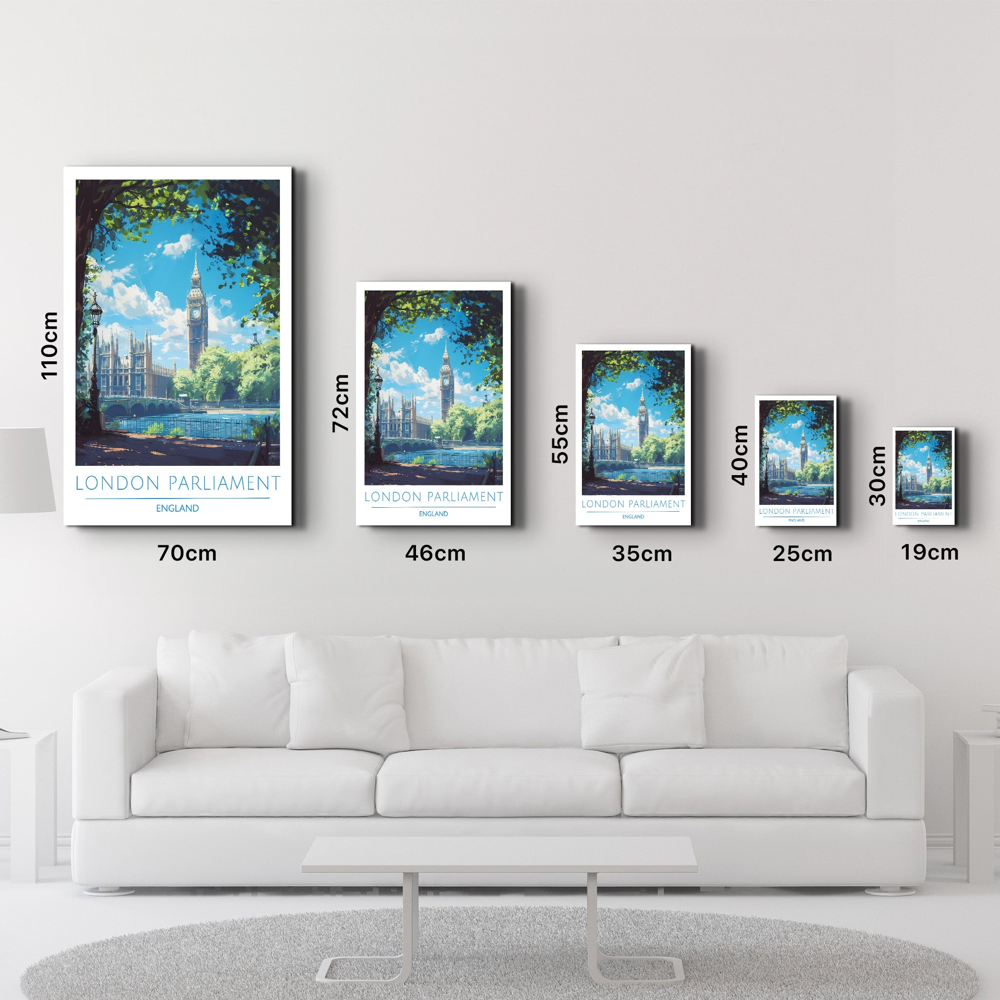 London Parliament England-Travel Posters | Glass Wall Art