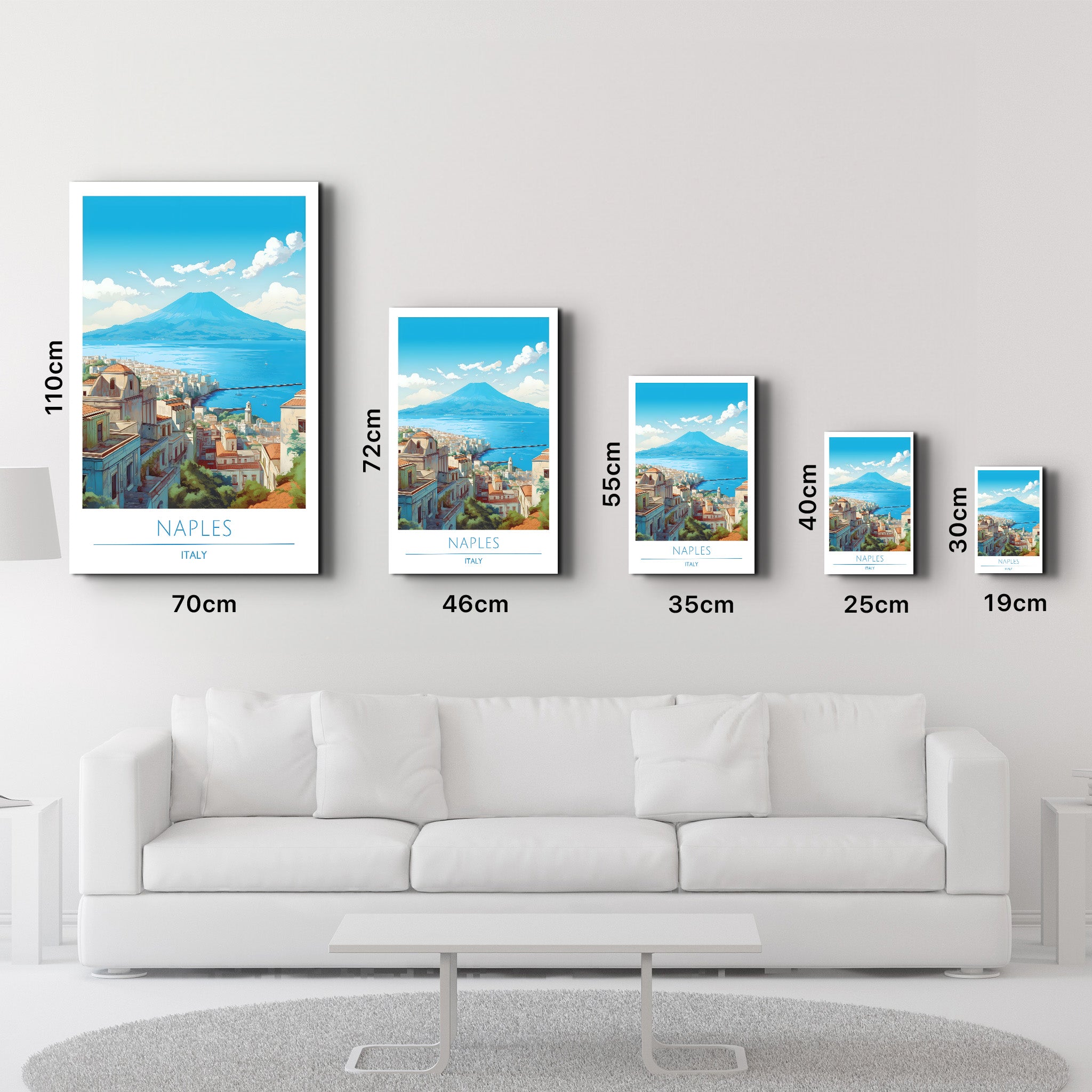 Naples Italy-Travel Posters | Glass Wall Art