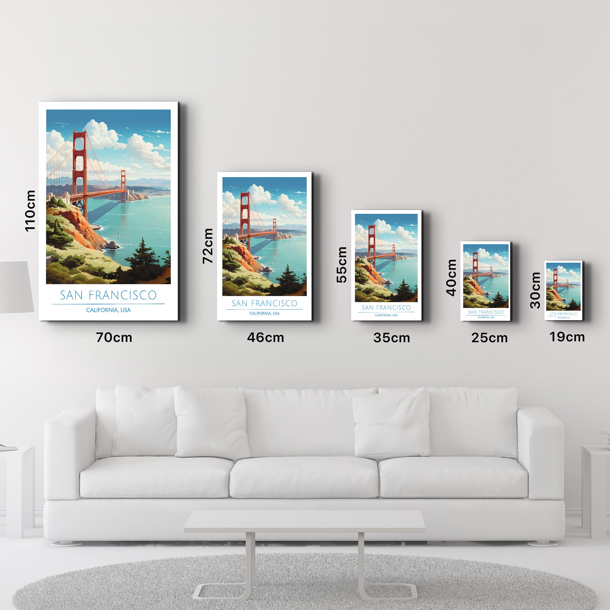 San Francisco-California USA-Travel Posters | Glass Wall Art