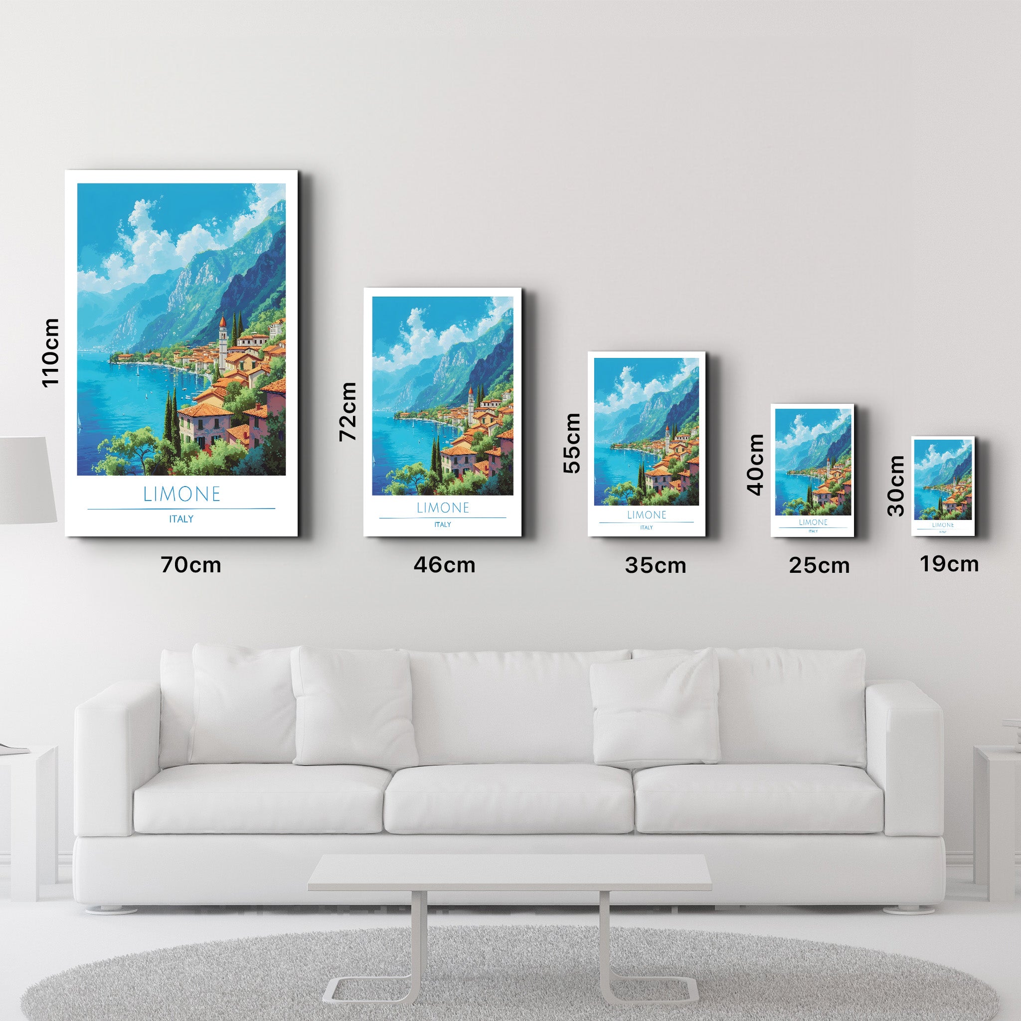 Limone Italien-Reiseposter | <tc>Glasbild</tc>