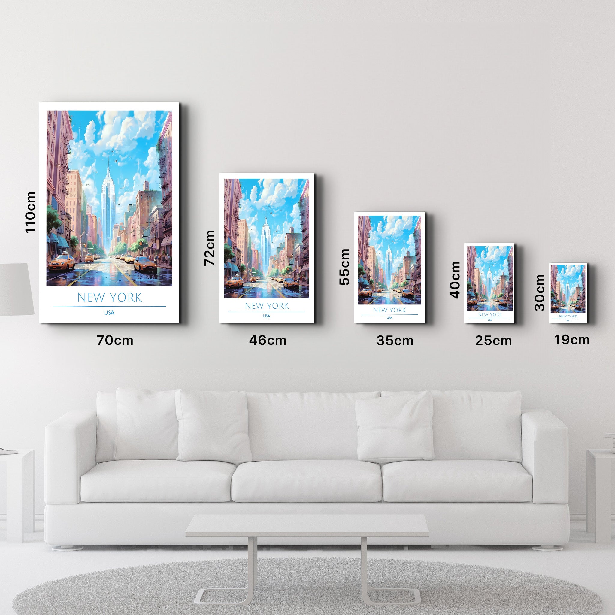 New York USA-Reiseposter | <tc>Glasbild</tc>