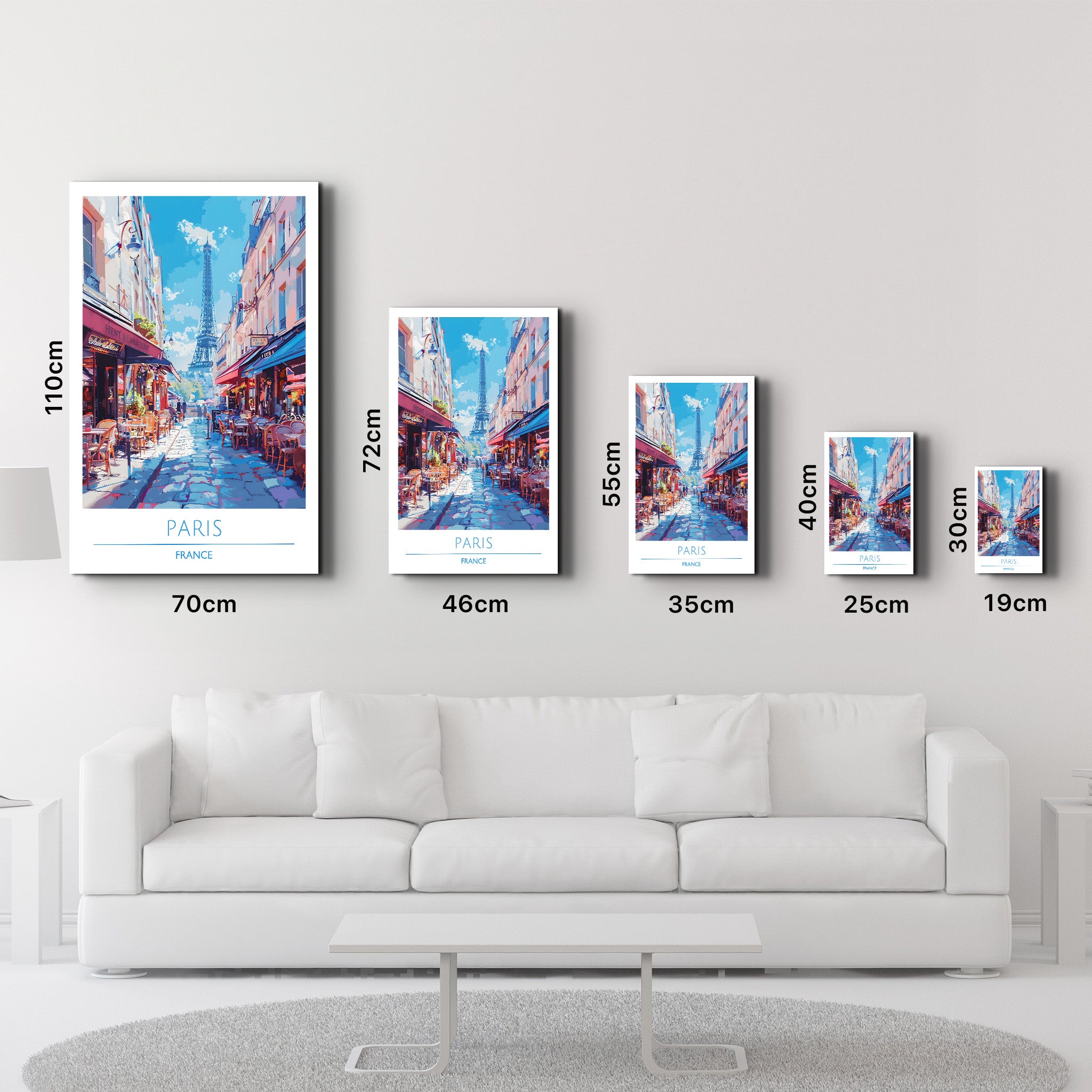 Paris Frankreich-Reiseposter | <tc>Glasbild</tc>