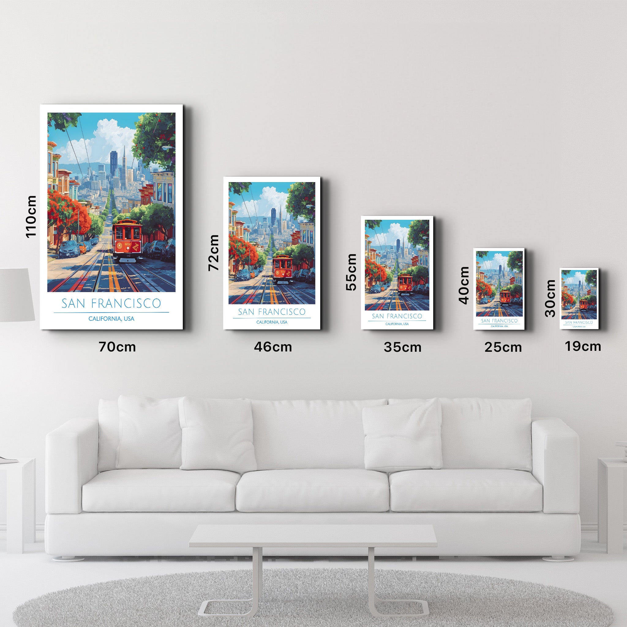 San Francisco-Californie USA-Affiches de voyage | Art mural en verre