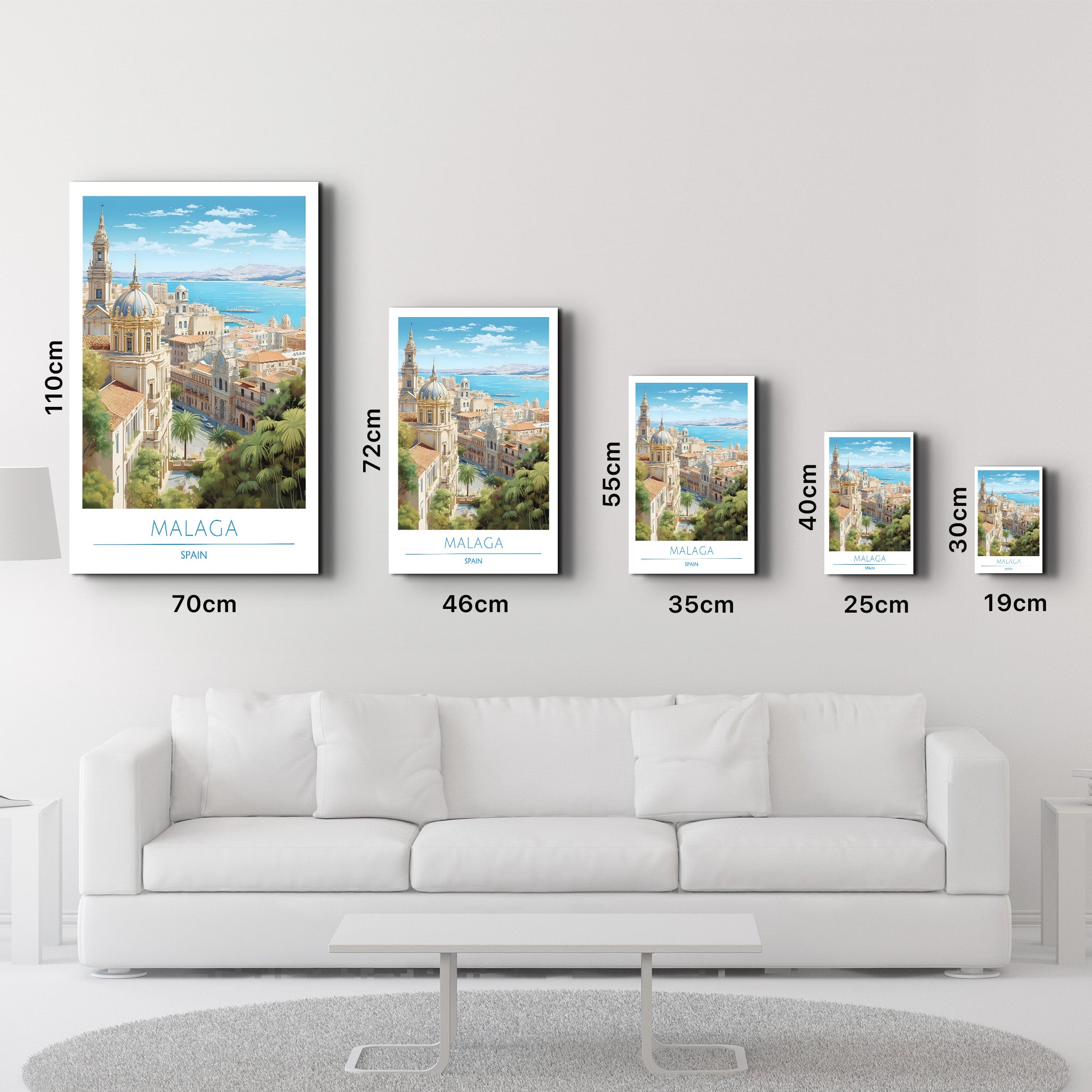 Malaga Spain-Travel Posters | Glass Wall Art