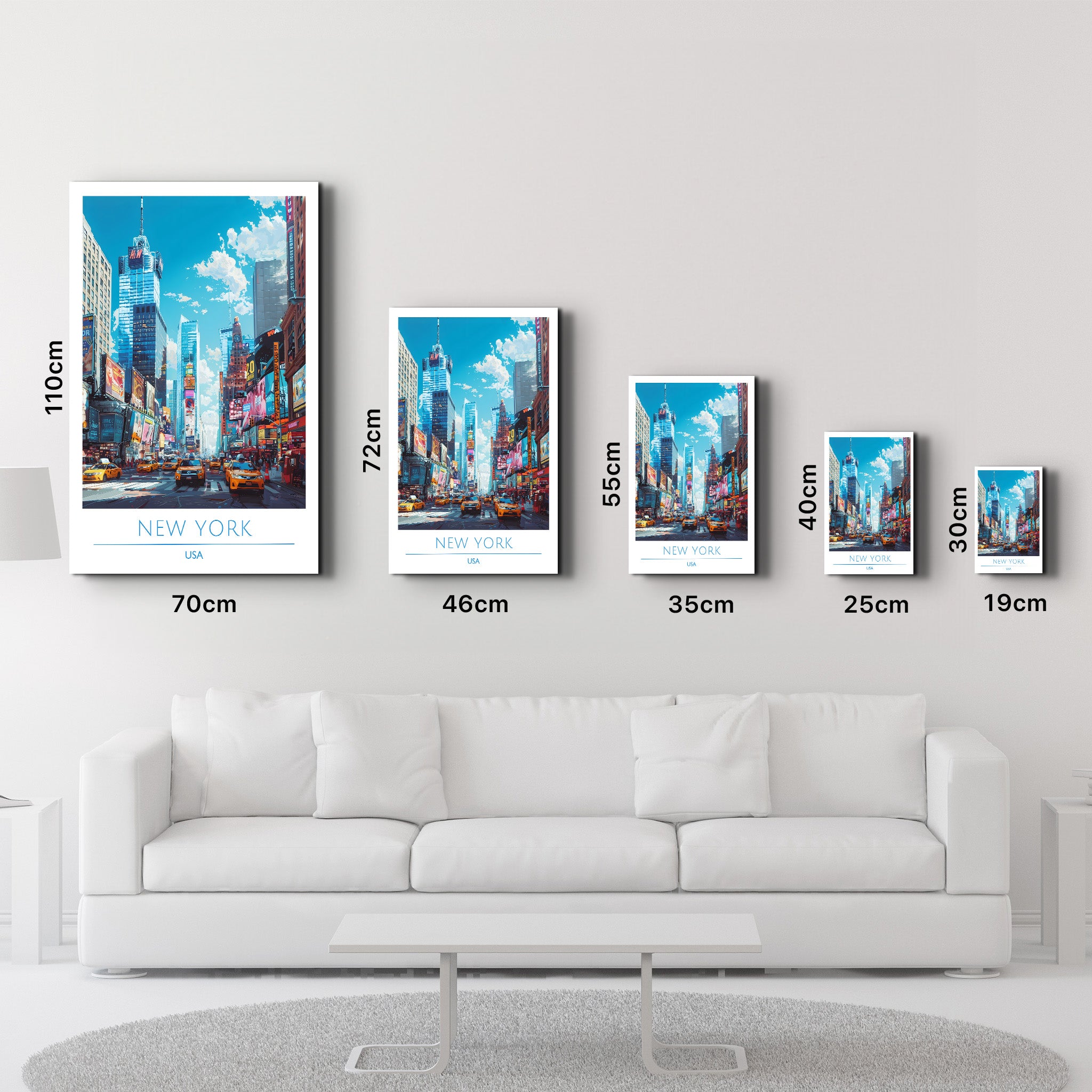 New York USA-Reiseposter | <tc>Glasbild</tc>