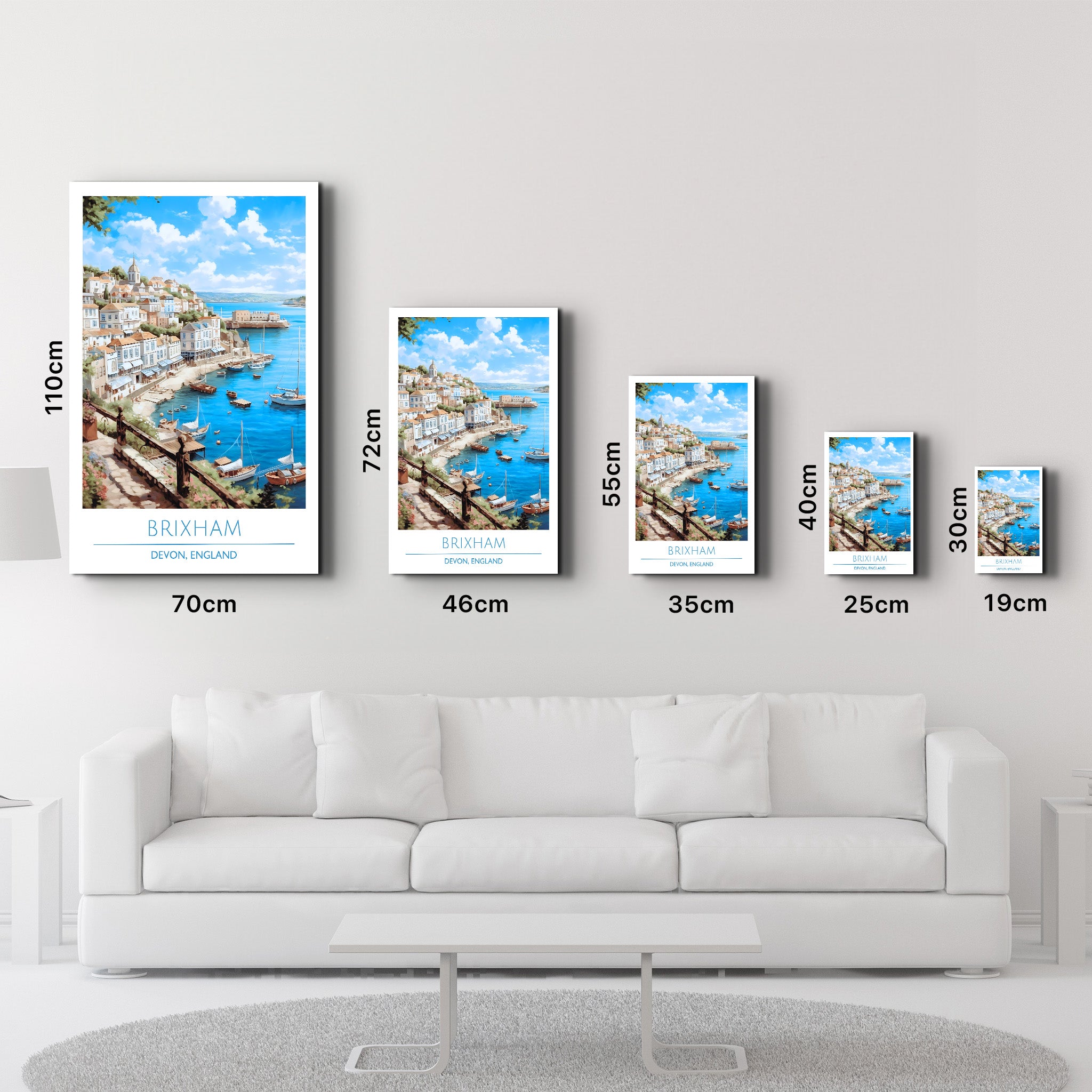 Brixham-Devon Angleterre-Affiches de voyage | Art mural en verre