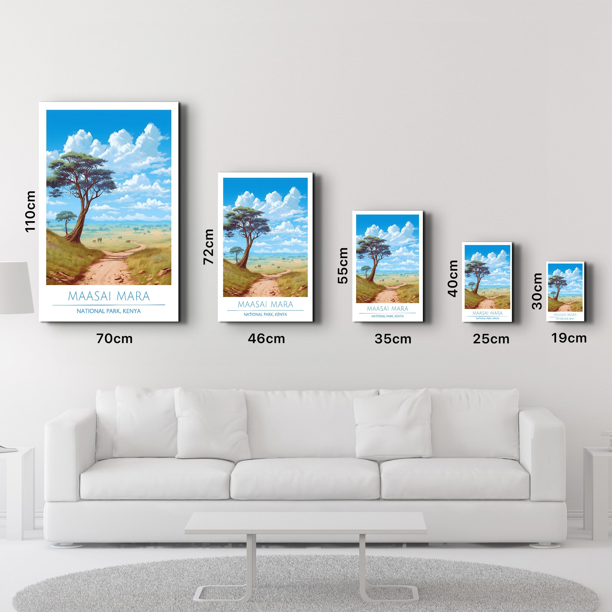 Masai Mara- Nationalpark Kenia-Reiseposter | <tc>Glasbild</tc>