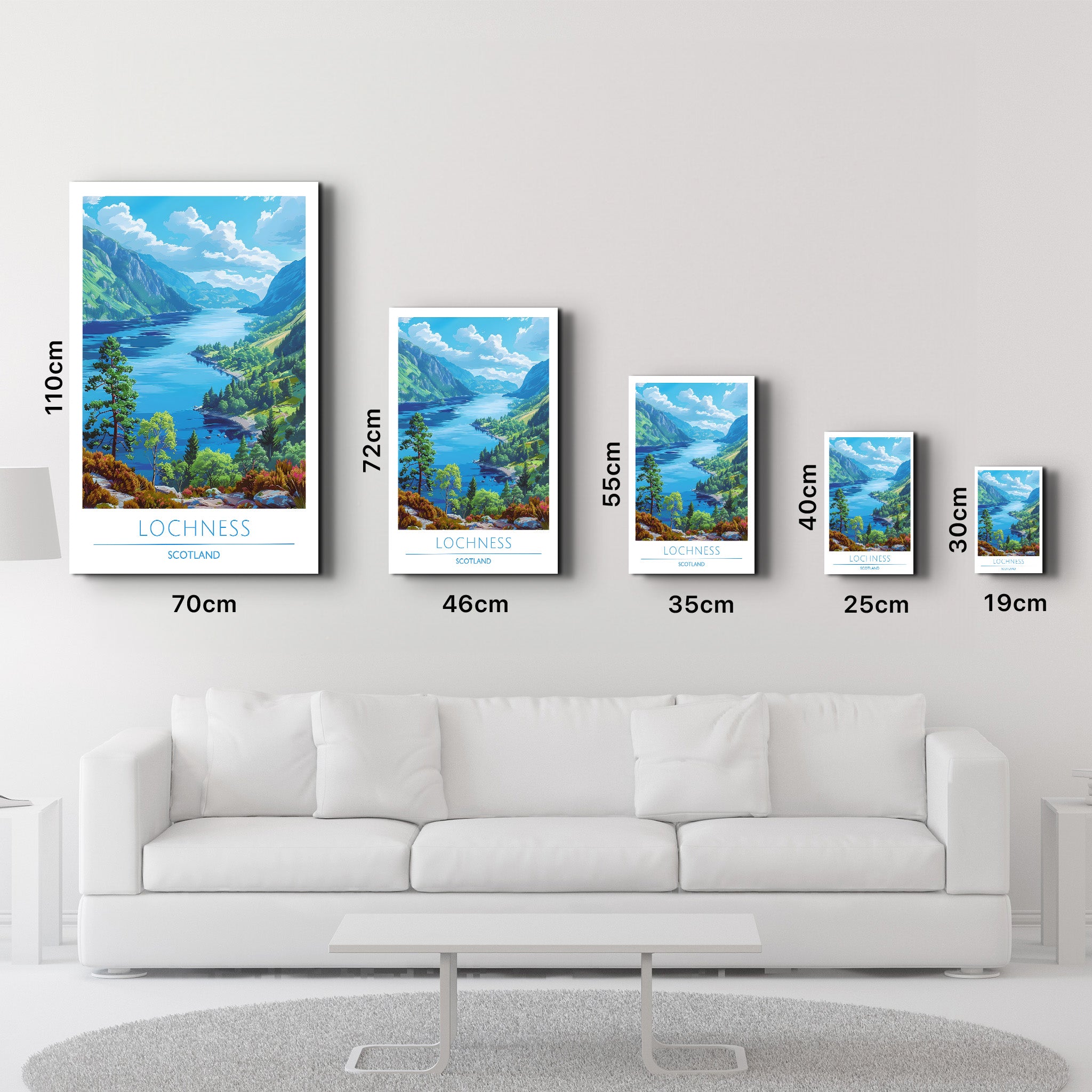 Lochness Schottland-Reiseposter | <tc>Glasbild</tc>