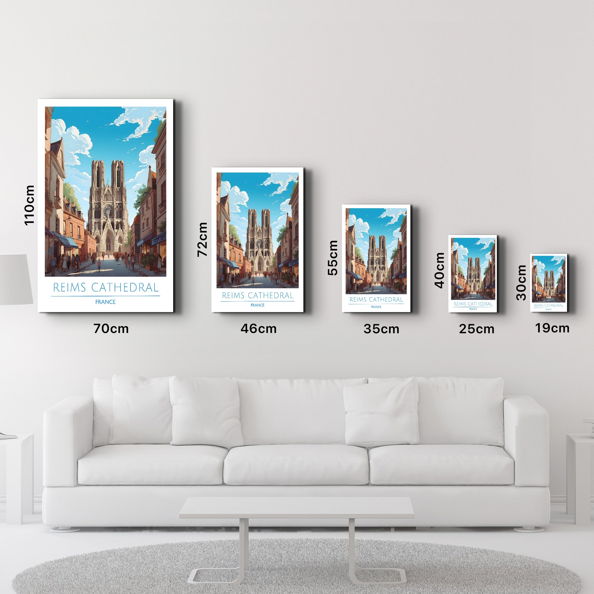 Reims Cathedral France-Travel Posters | Glass Wall Art