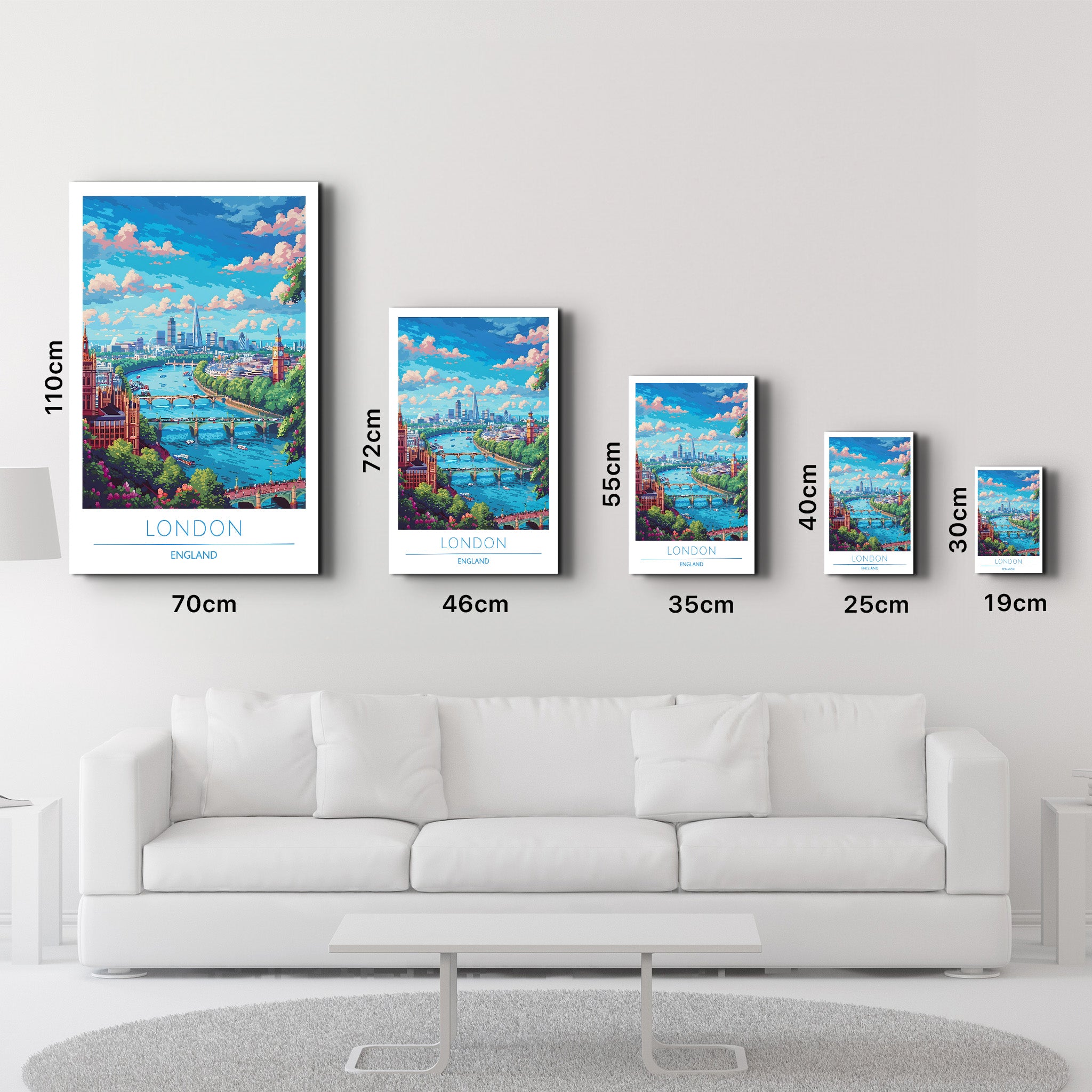 London England-Travel Posters | Glass Wall Art