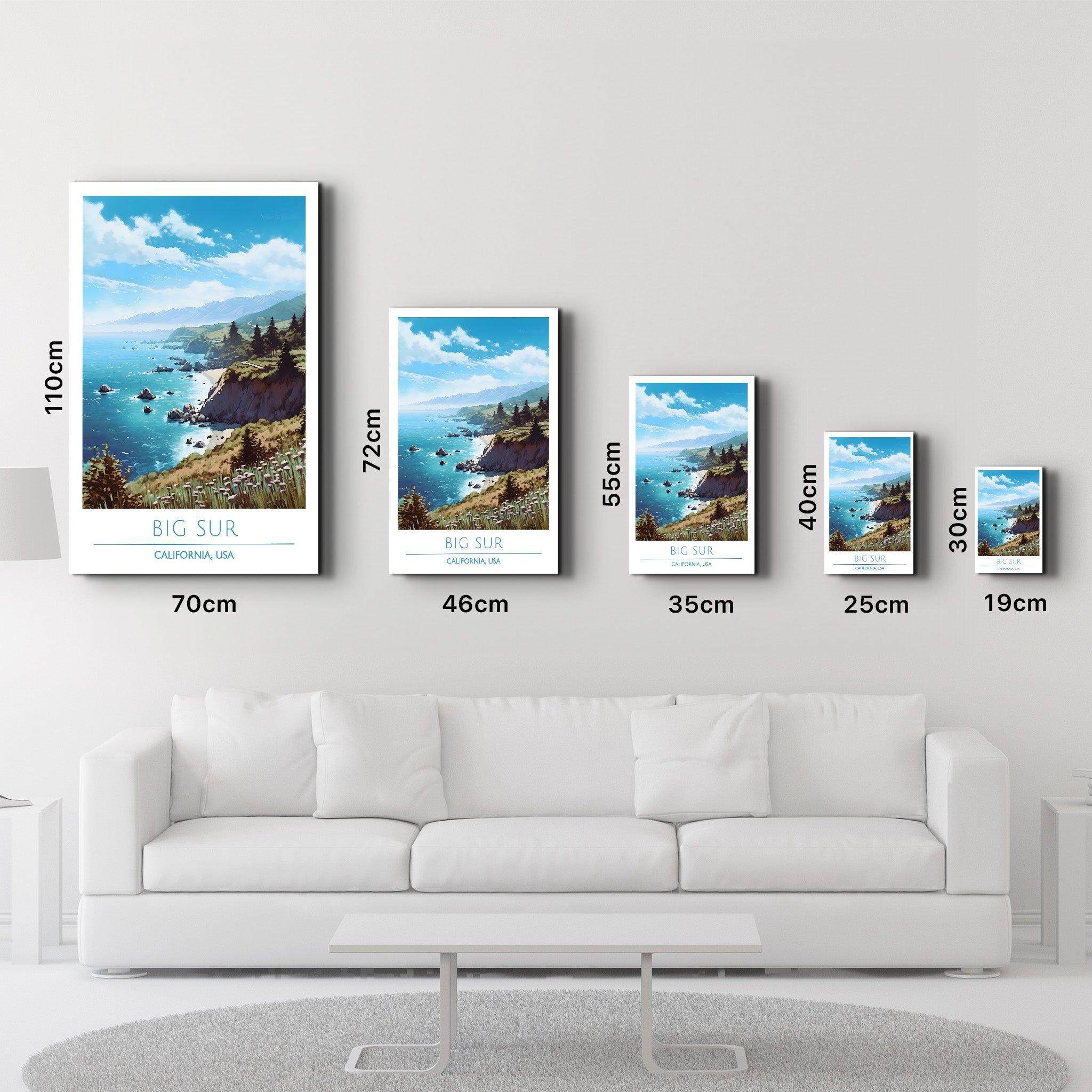 Big Sur-California USA-Travel Posters | Glass Wall Art