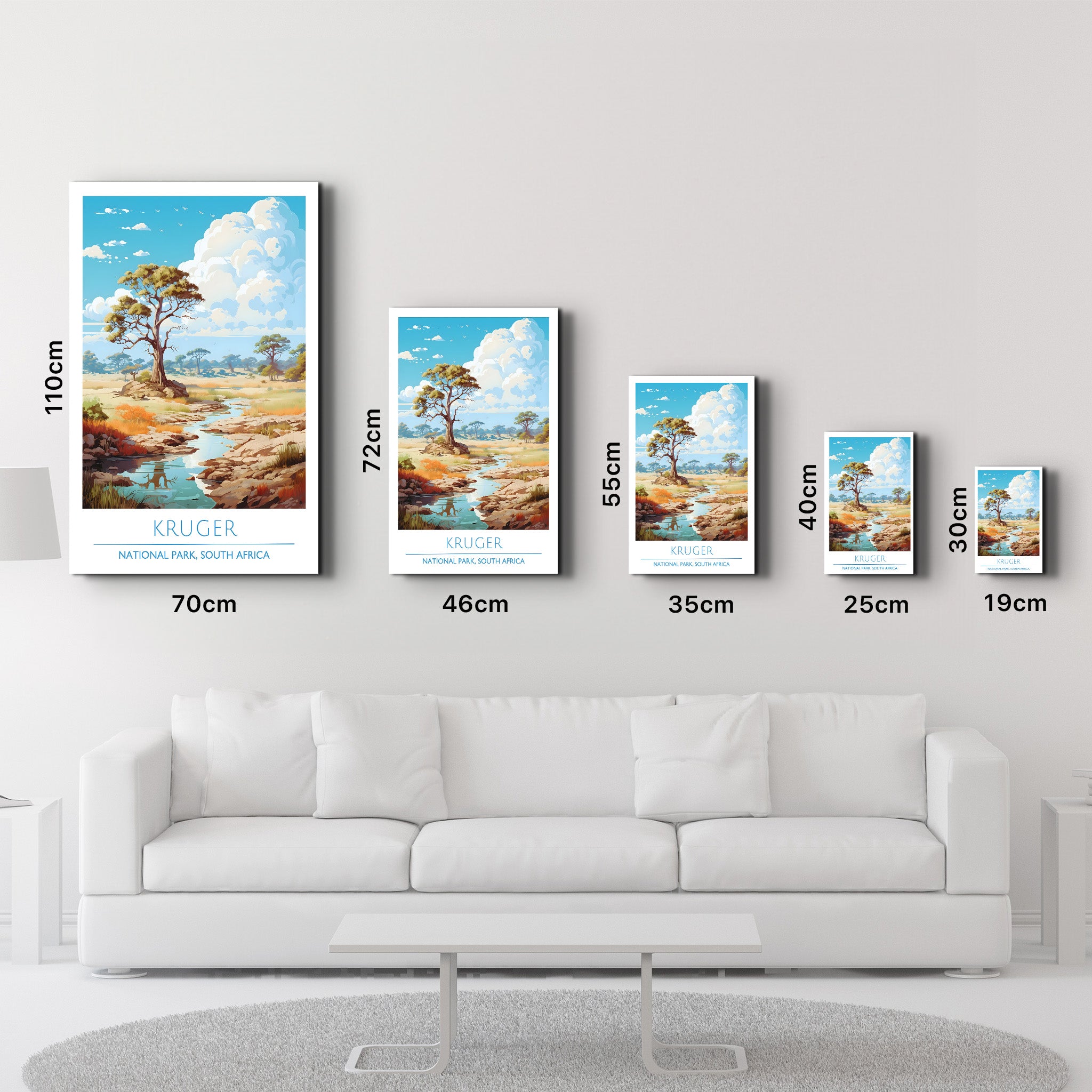 Kruger-National Park South Africa-Travel Posters | Glass Wall Art