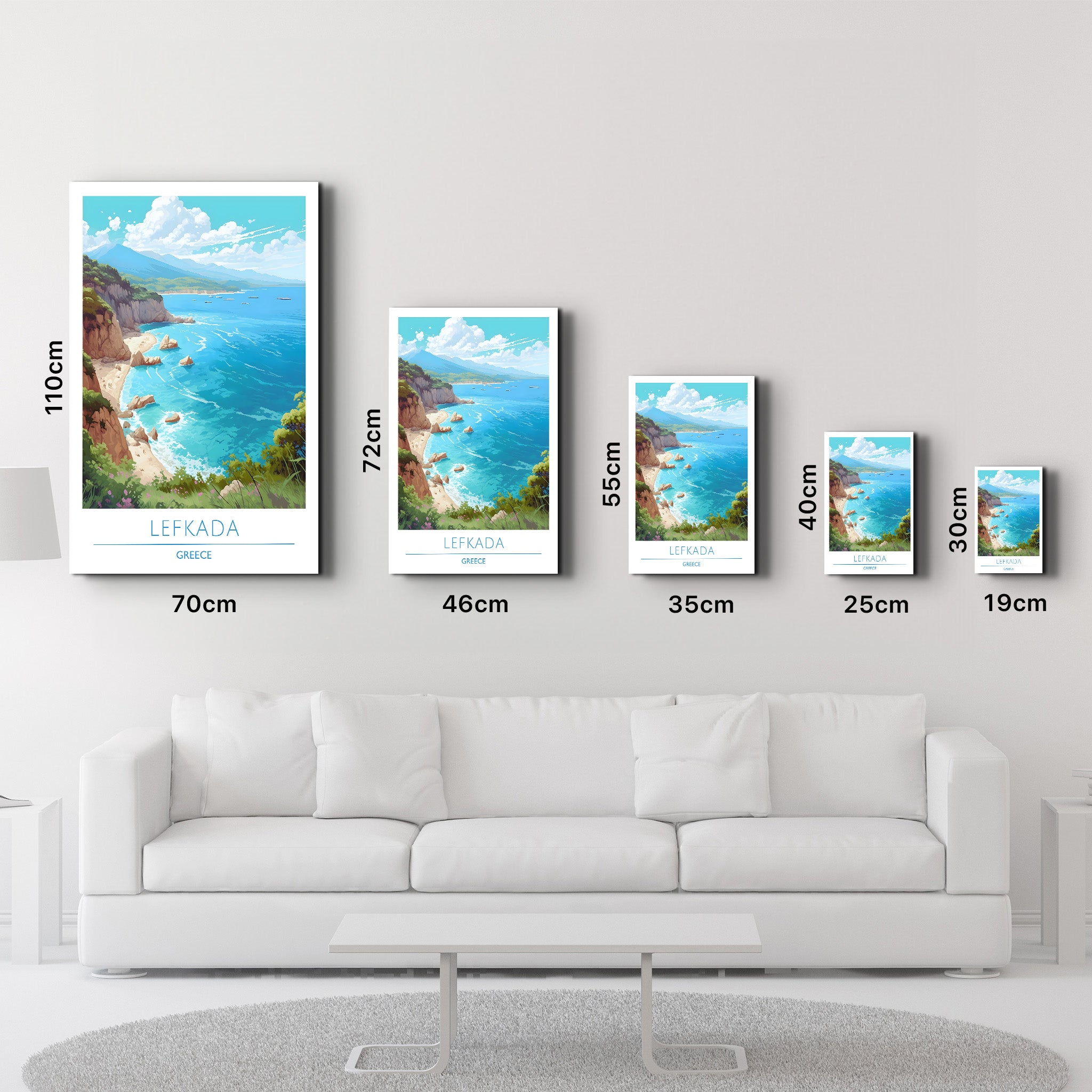 Lefkada Griechenland-Reiseposter | <tc>Glasbild</tc>