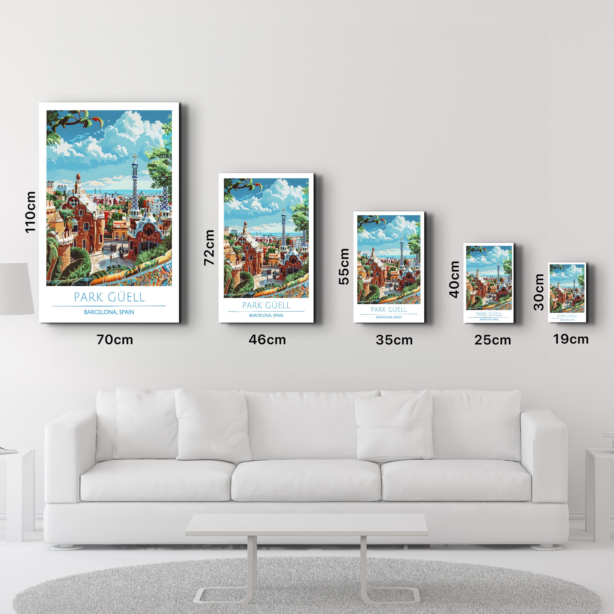 Park Guell-Barcelona Spain-Travel Posters | Glass Wall Art