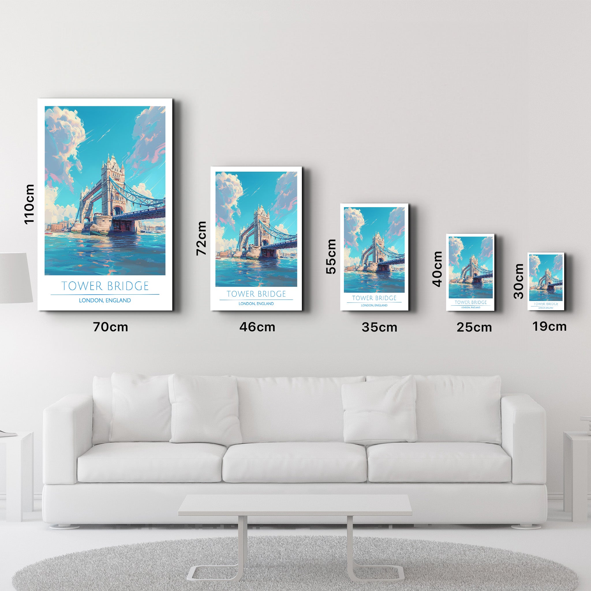 Tower Bridge-London England-Reiseposter | <tc>Glasbild</tc>