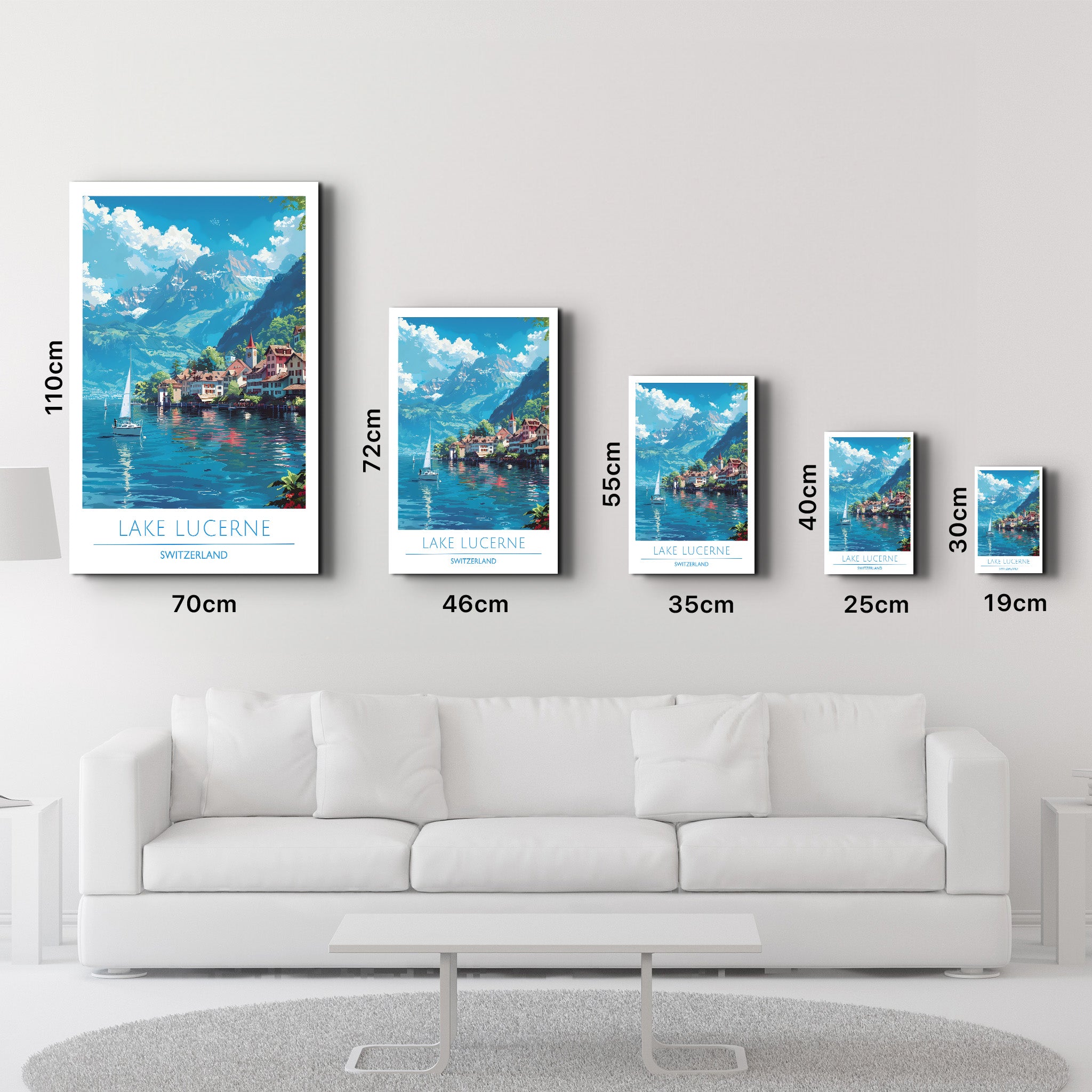 Lake Lucerne Switzerland-Travel Posters | Glass Wall Art