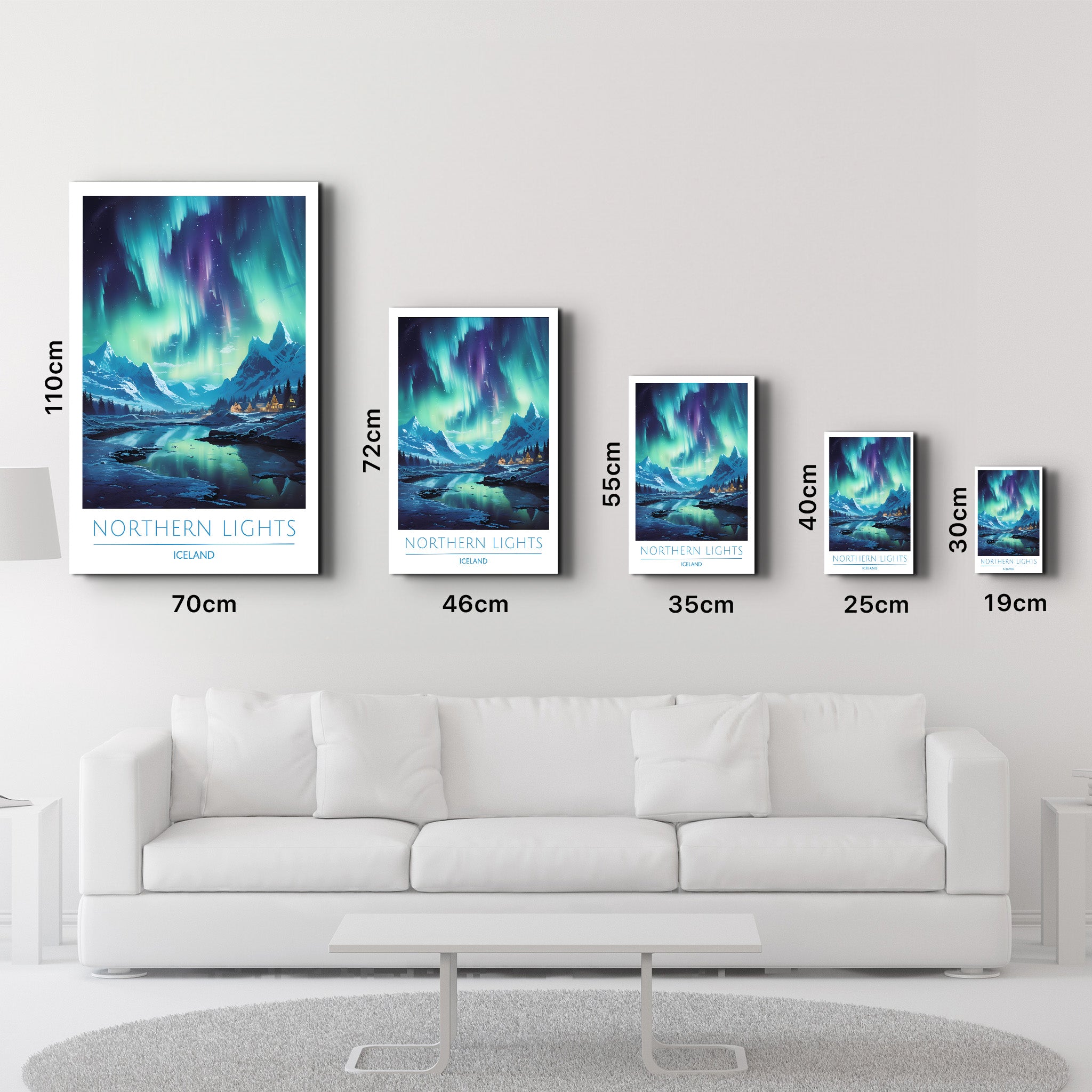 Northern Lights Iceland-Travel Posters | Glass Wall Art