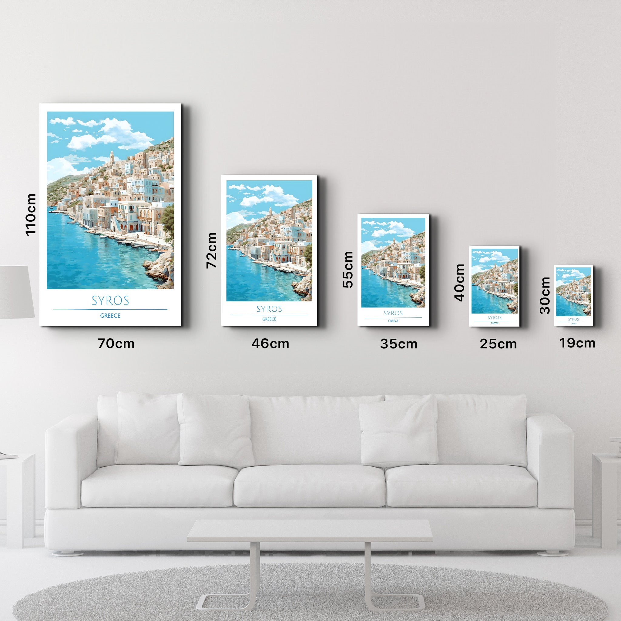 Syros Griechenland-Reiseposter | <tc>Glasbild</tc>