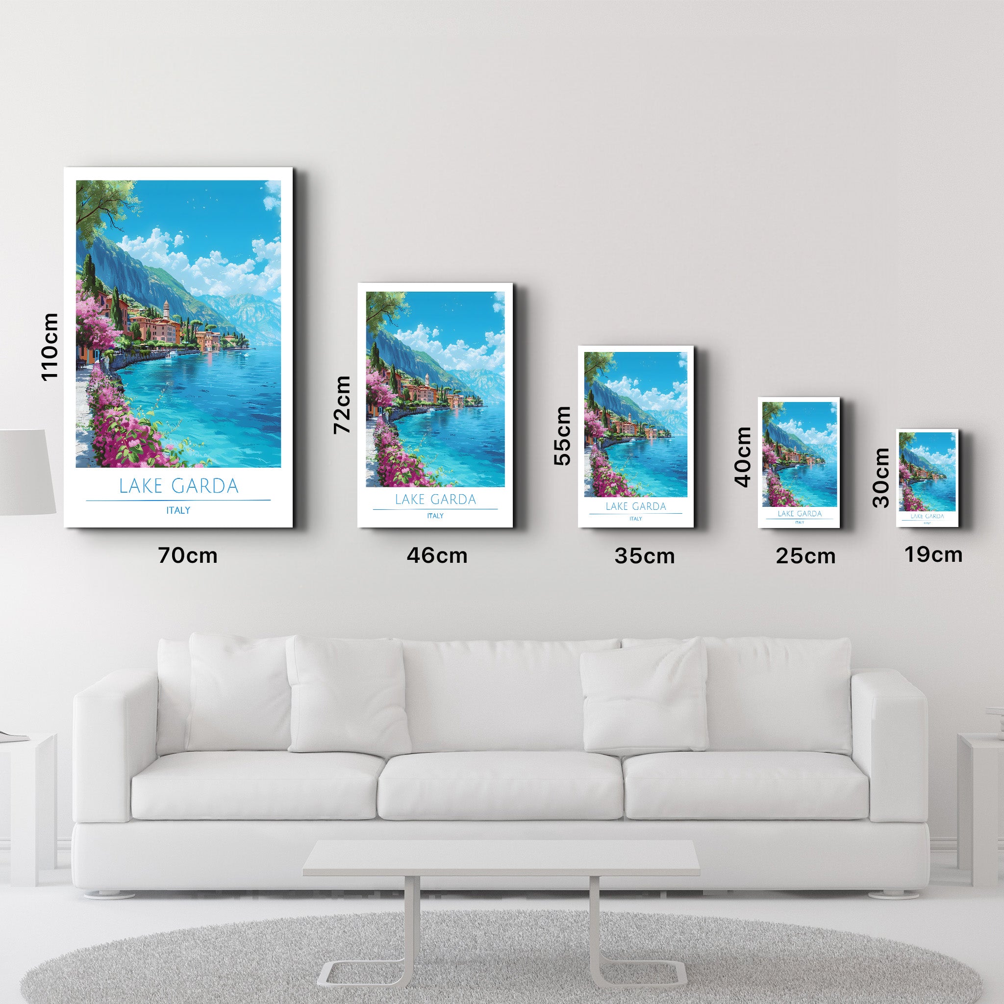 Gardasee Italien-Reiseposter | <tc>Glasbild</tc>