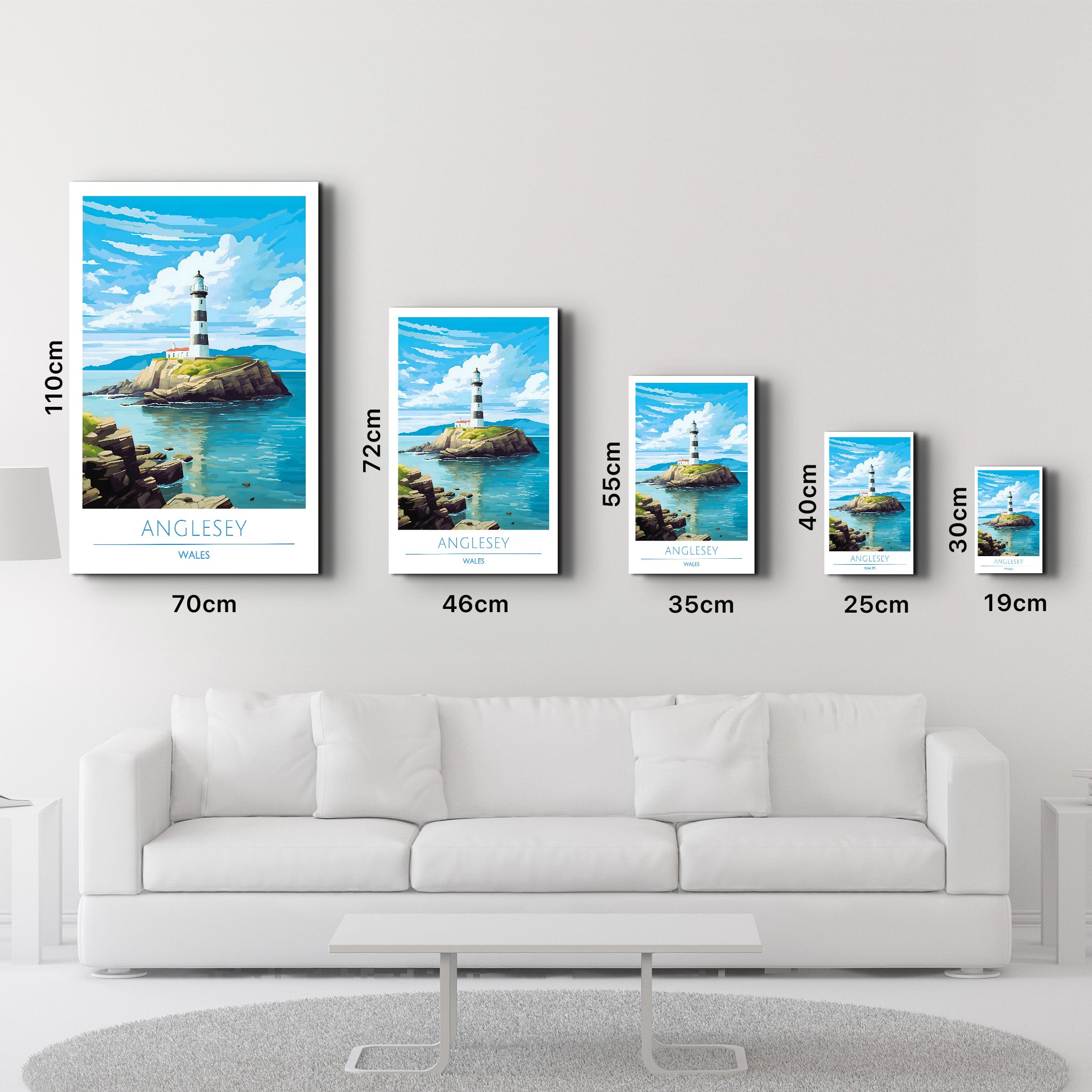 Anglesey Pays de Galles-Affiches de voyage | Art mural en verre