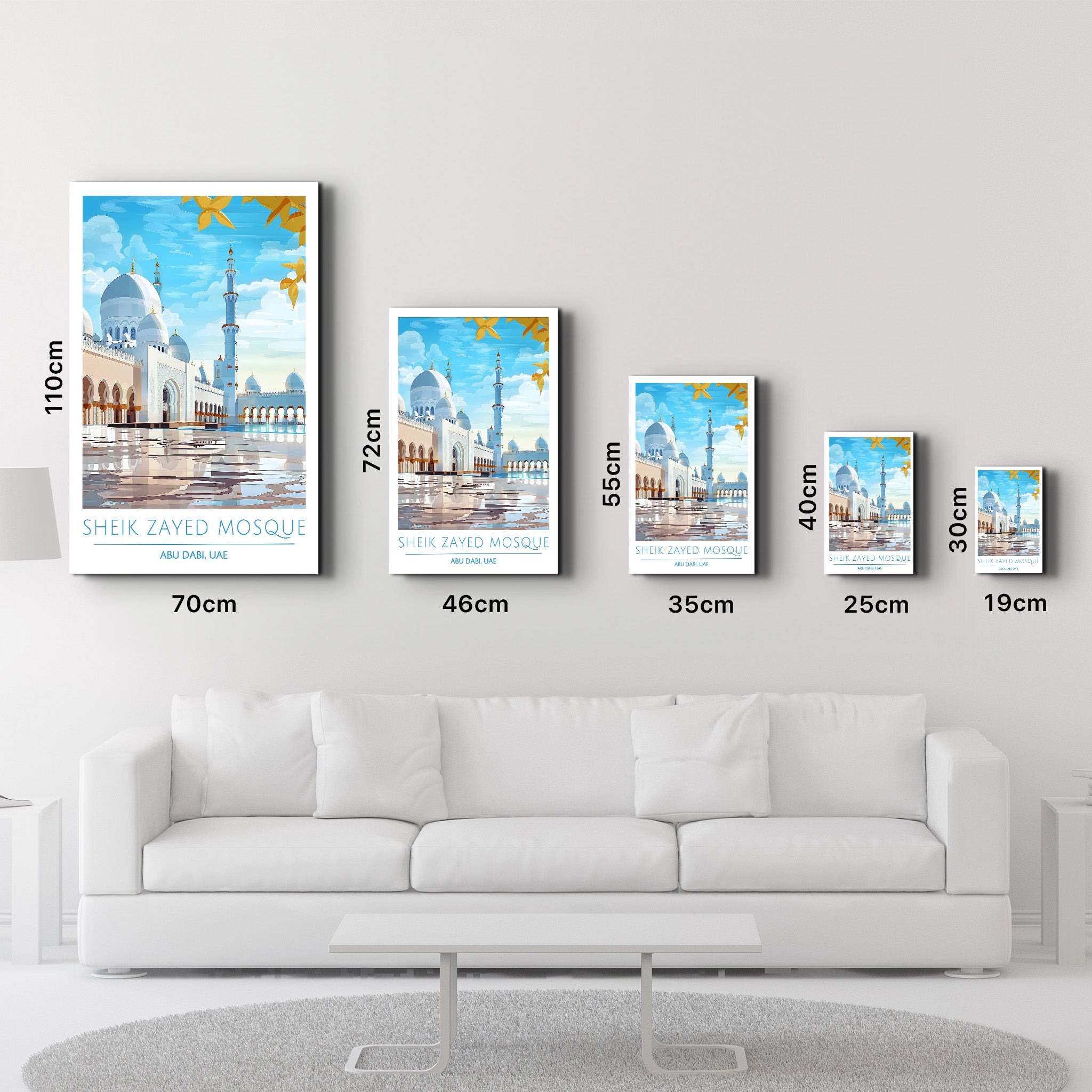 Sheik Zayed Mosque-Abu Dabi UAE-Travel Posters | Glass Wall Art