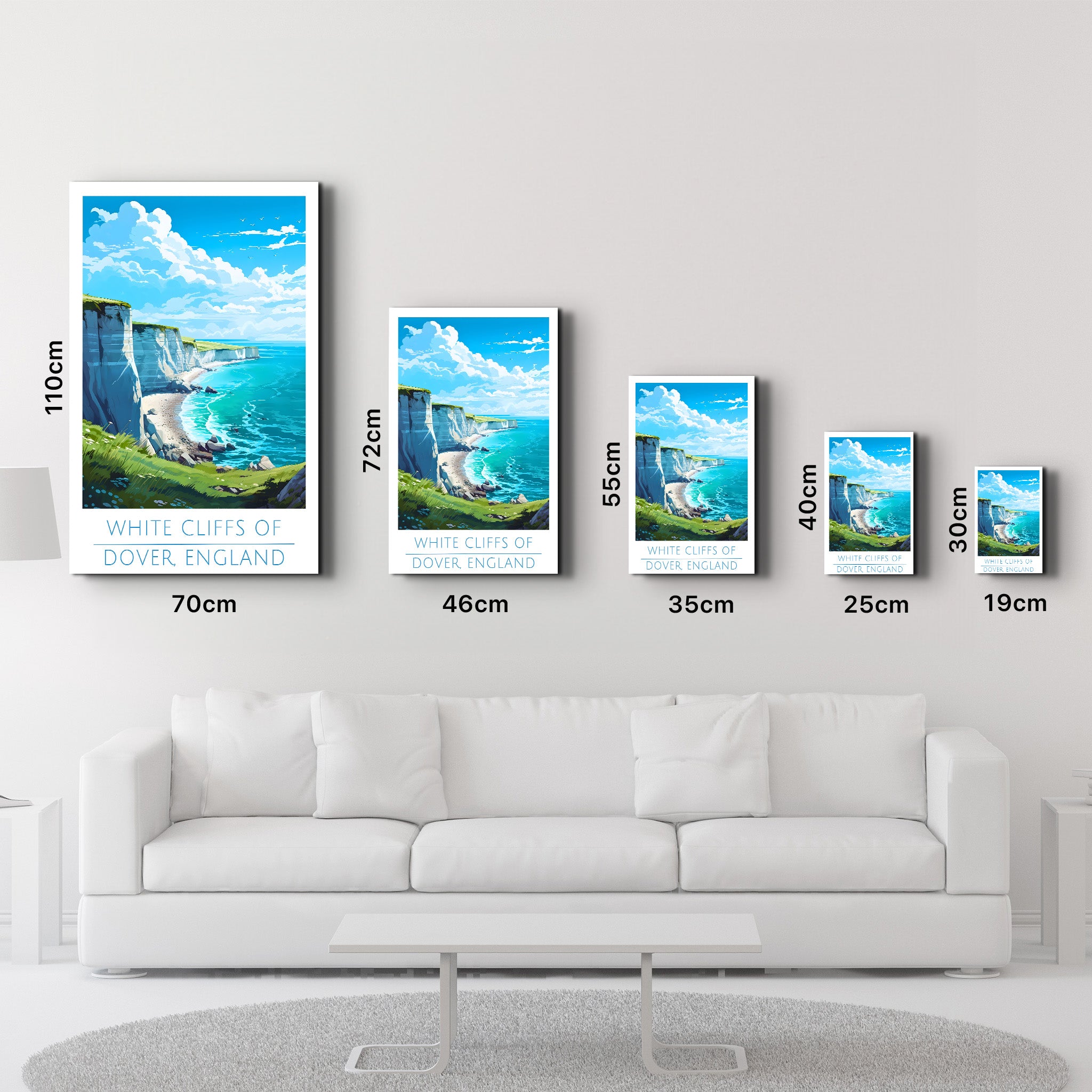 White Cliffs of Dover England-Travel Posters | Glass Wall Art