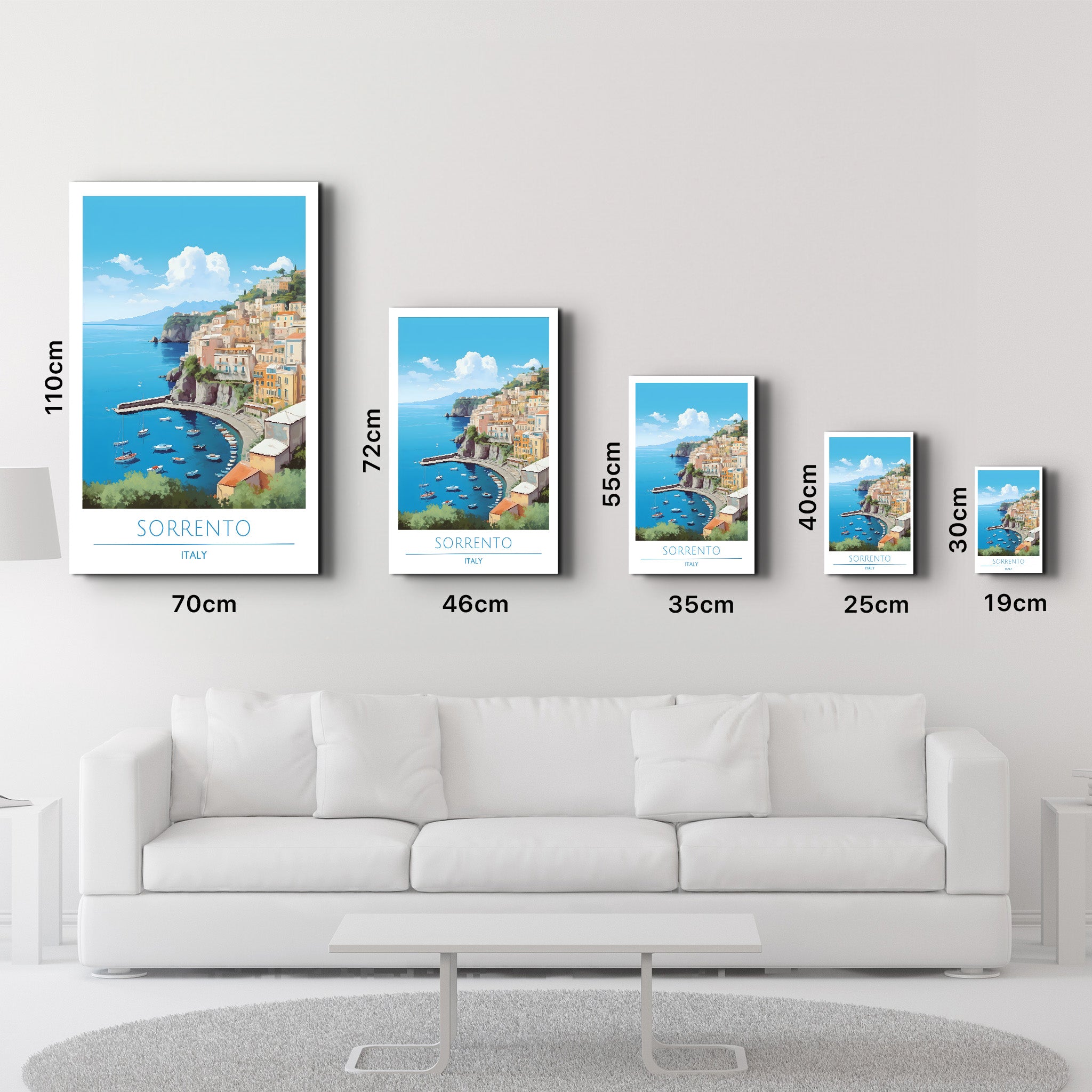 Sorrento Italien-Reiseposter | <tc>Glasbild</tc>