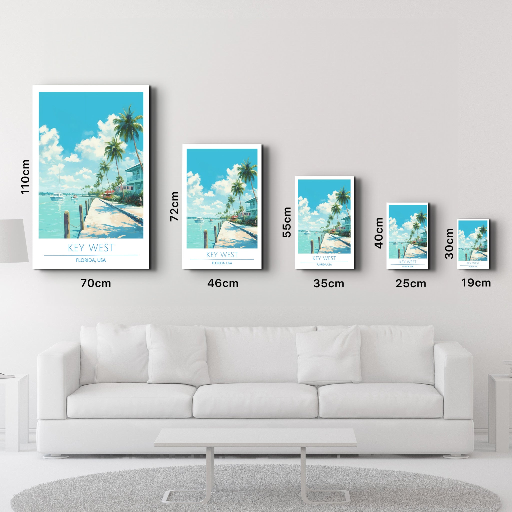 Key West-Florida USA-Reiseposter | <tc>Glasbild</tc>