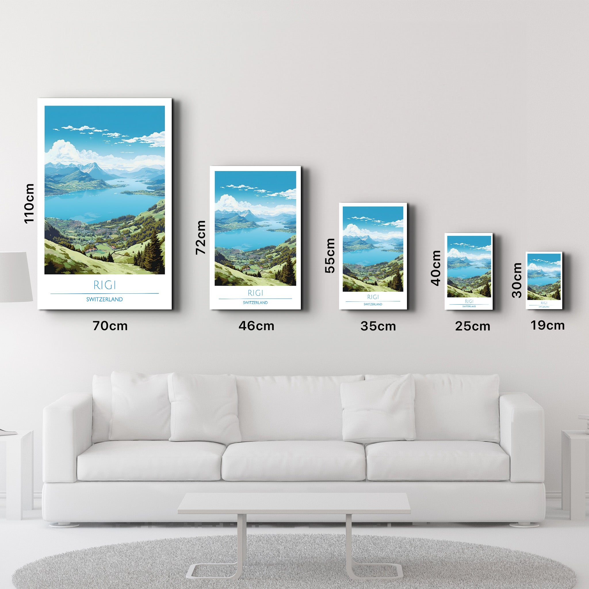 Rigi Schweiz-Reiseposter | <tc>Glasbild</tc>