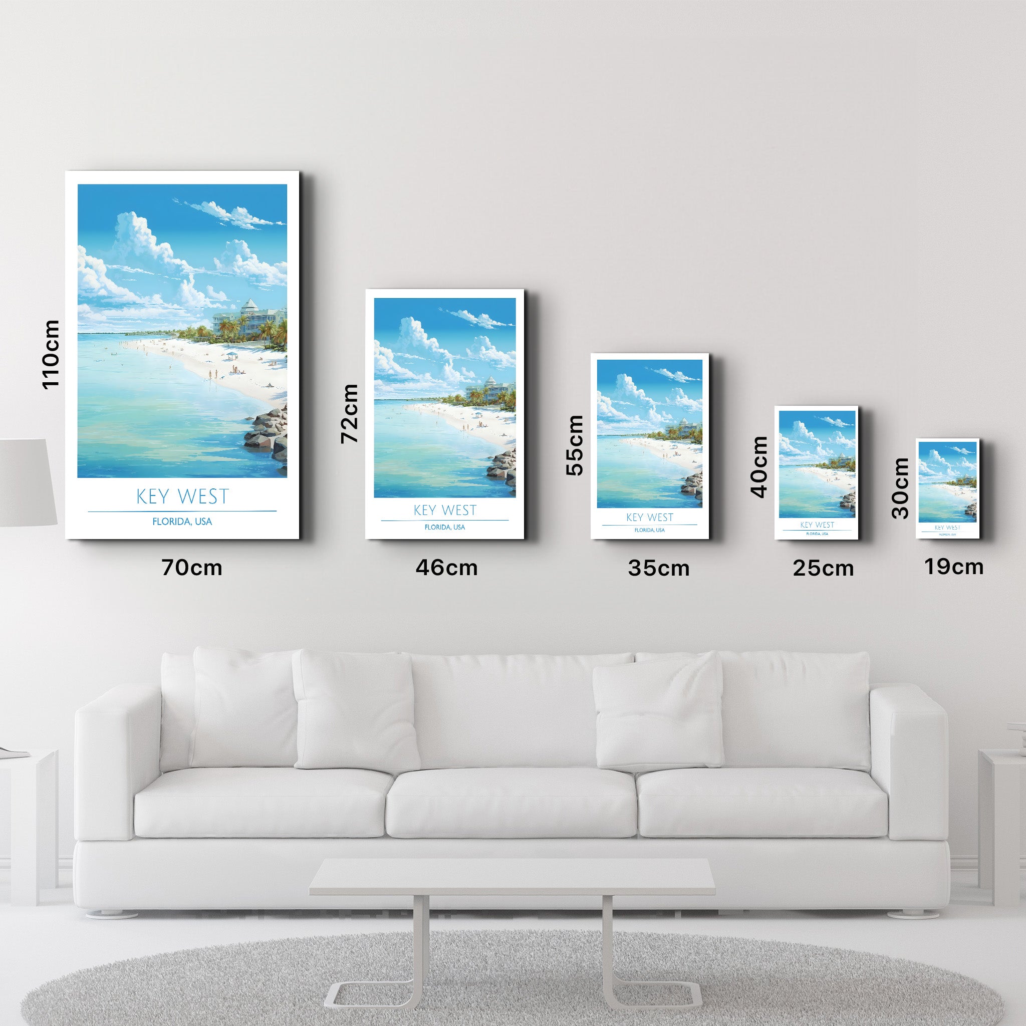 Key West-Florida USA-Reiseposter | <tc>Glasbild</tc>