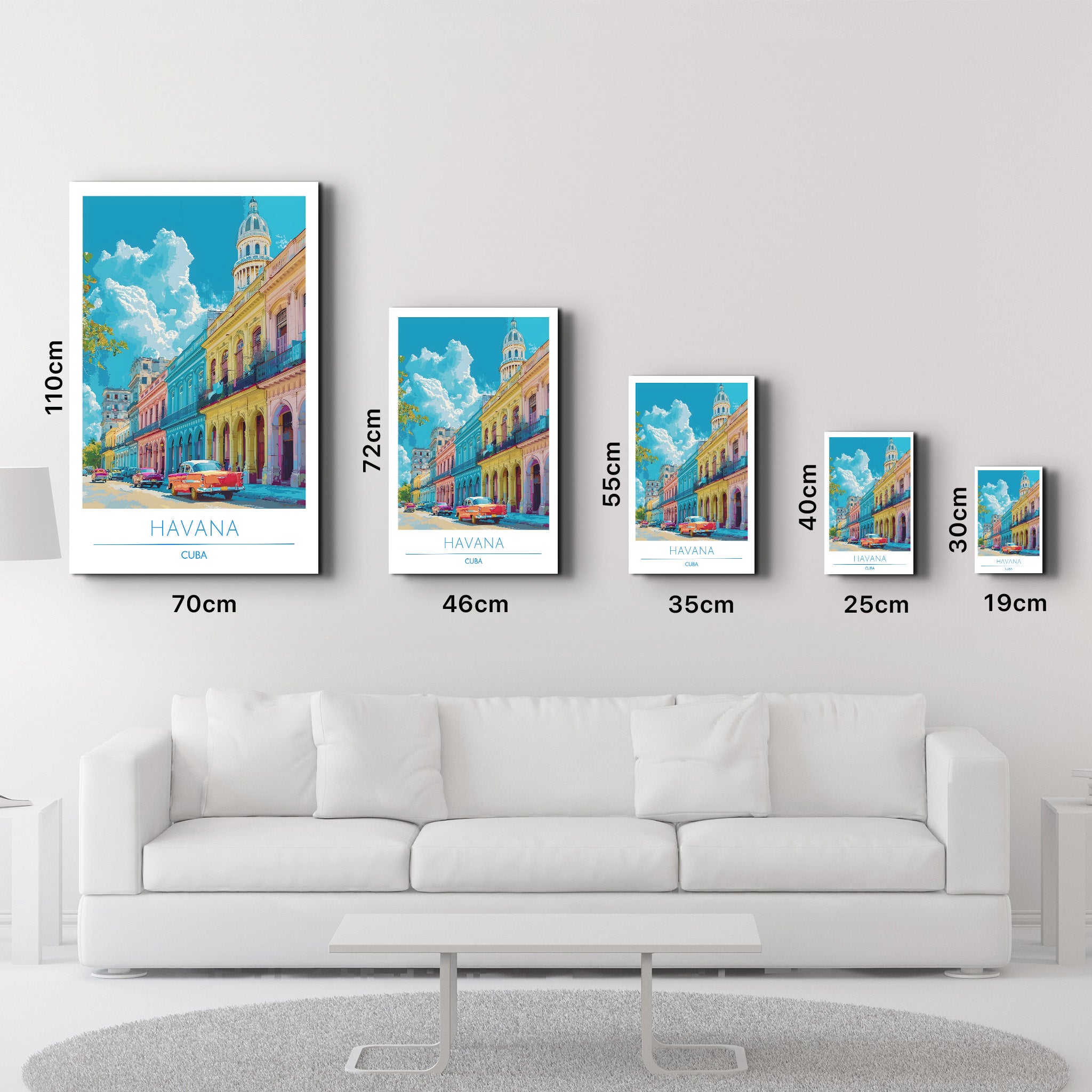 Havanna Kuba-Reiseposter | <tc>Glasbild</tc>