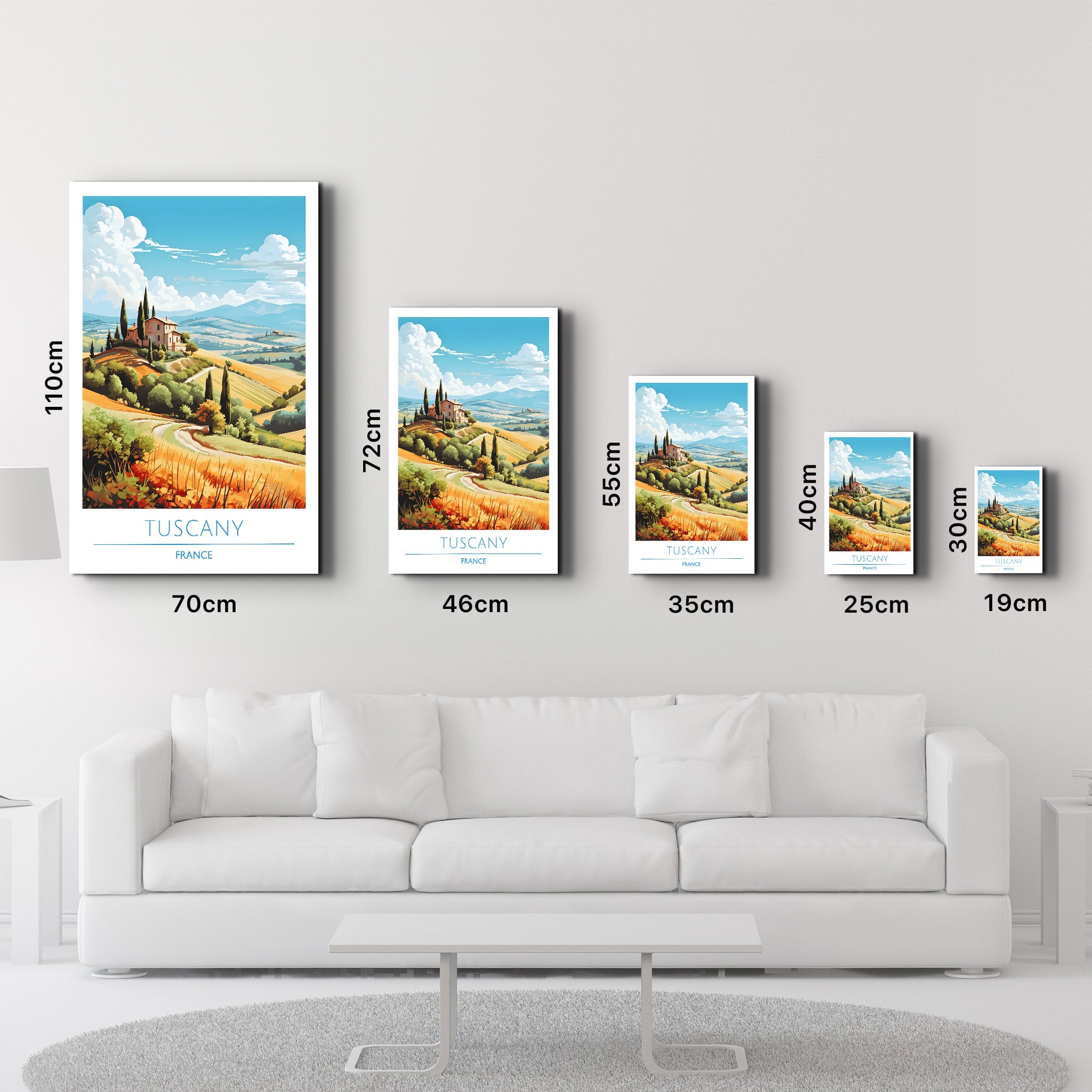 Tuscany France-Travel Posters | Glass Wall Art