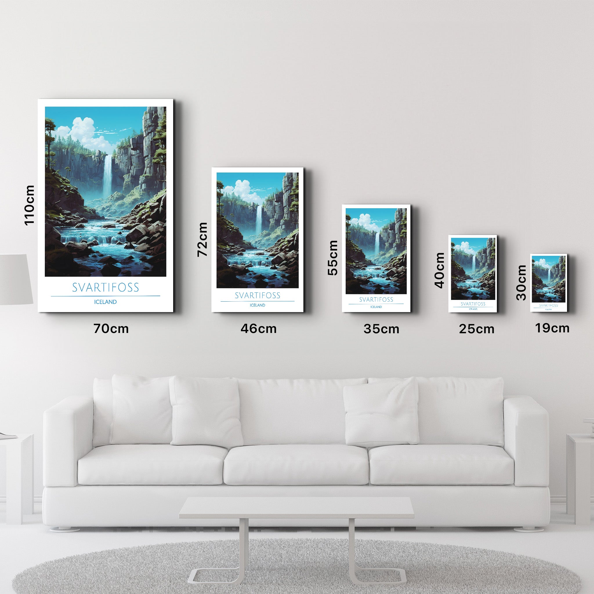 Svartifoss Island-Reiseposter | <tc>Glasbild</tc>