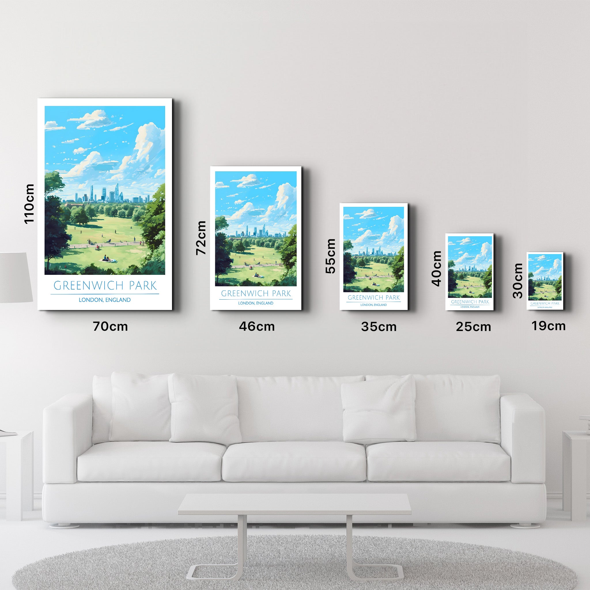 Greenwich Park-London England-Reiseposter | <tc>Glasbild</tc>