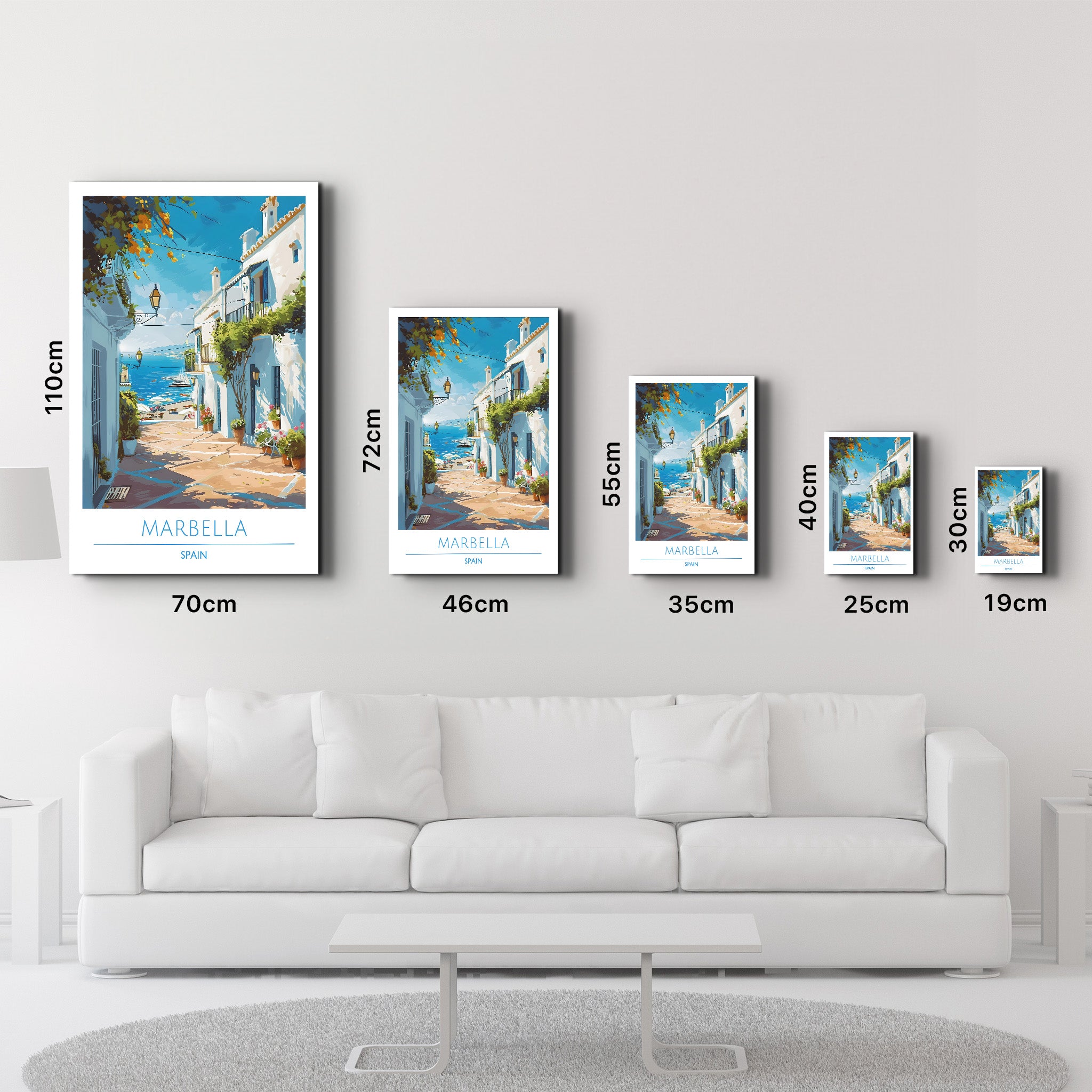 Marbella Spanien-Reiseposter | <tc>Glasbild</tc>