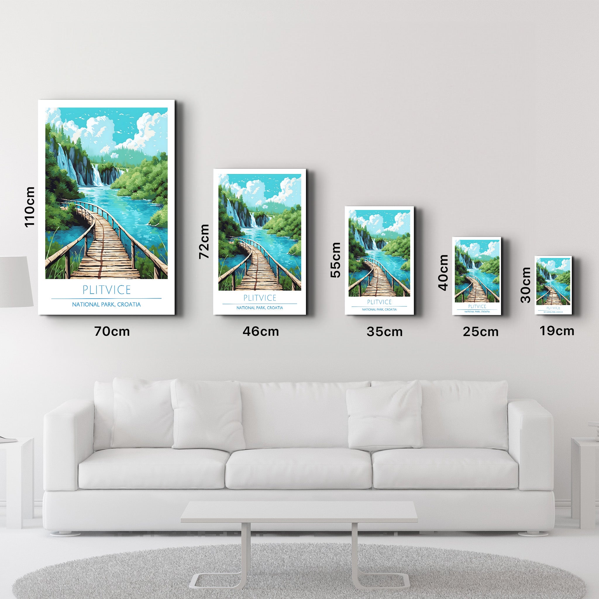 Plitvice-National Park Croatia-Travel Posters | Glass Wall Art