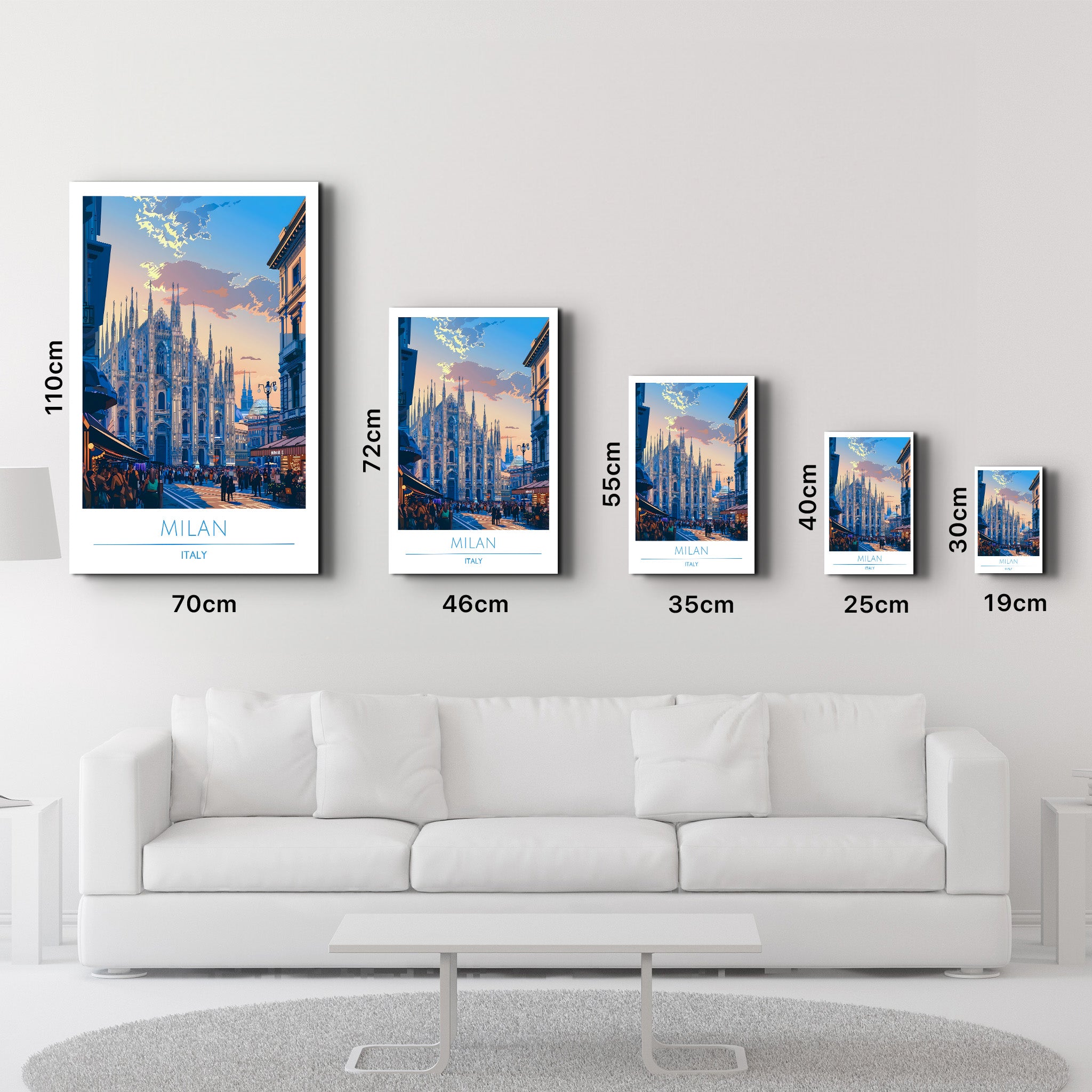 Mailand Italien-Reiseposter | <tc>Glasbild</tc>