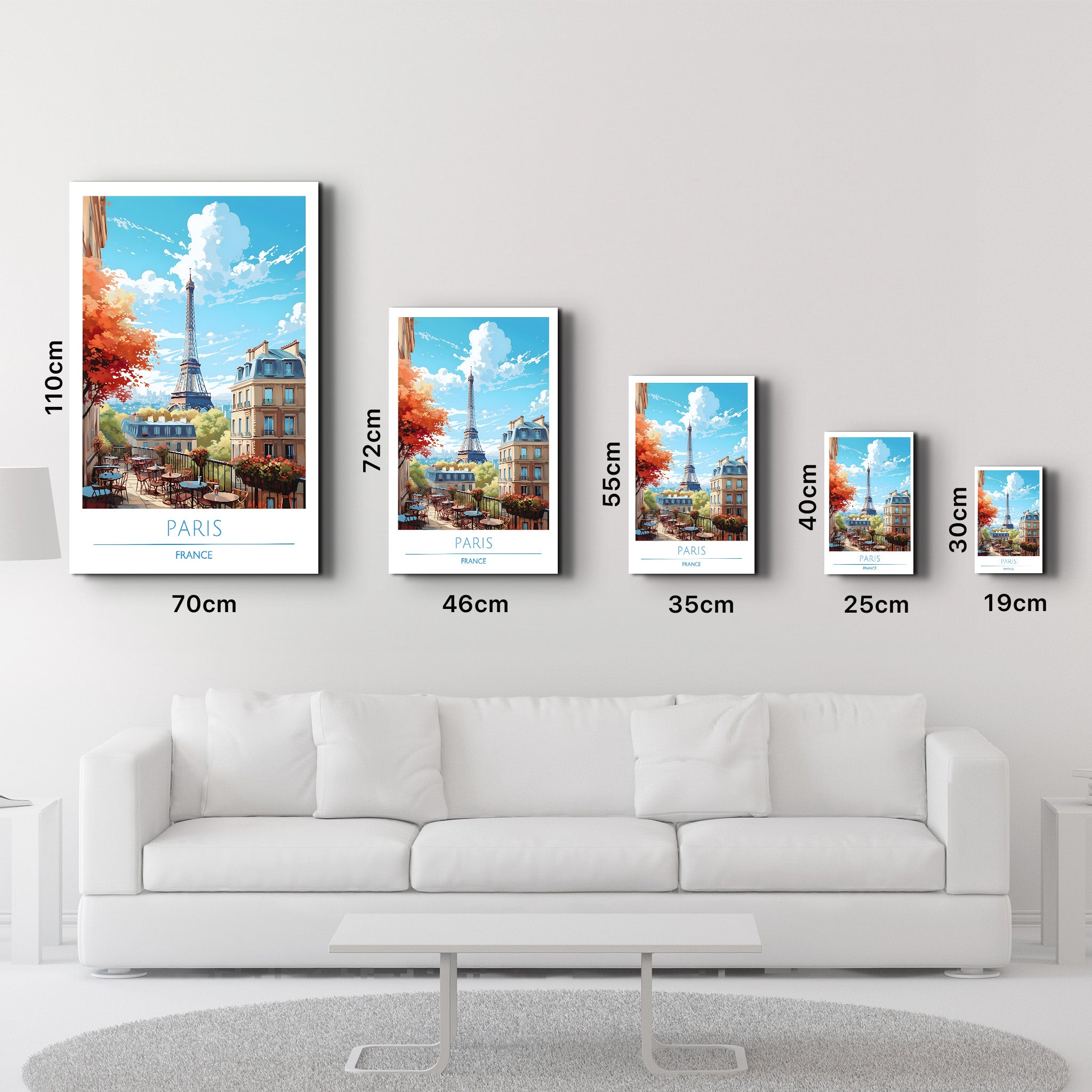 Paris Frankreich-Reiseposter | <tc>Glasbild</tc>