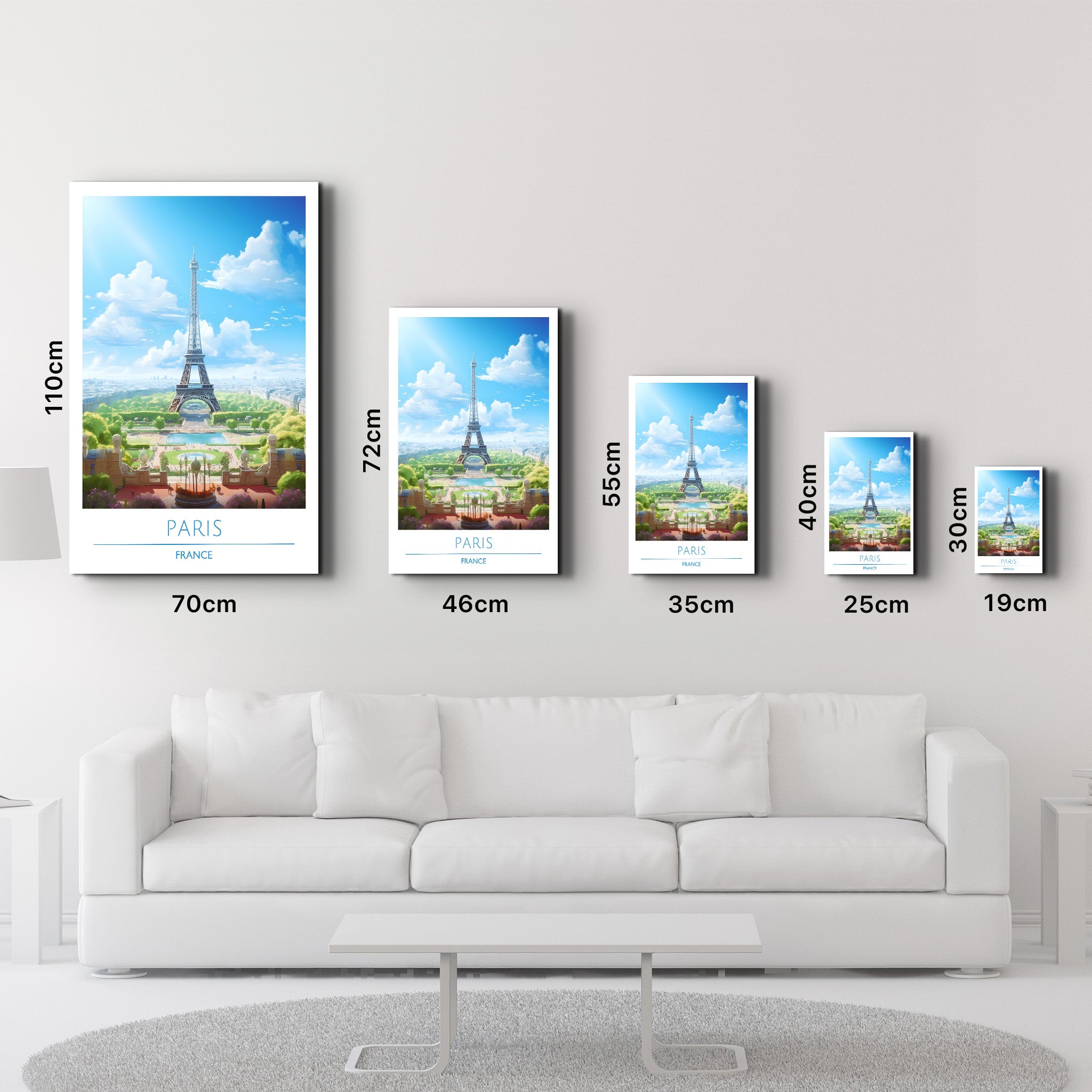 Paris Frankreich-Reiseposter | <tc>Glasbild</tc>