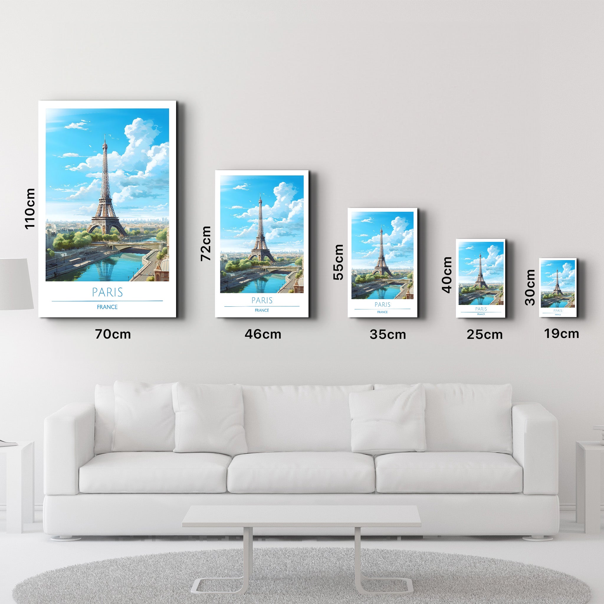 Paris Frankreich-Reiseposter | <tc>Glasbild</tc>